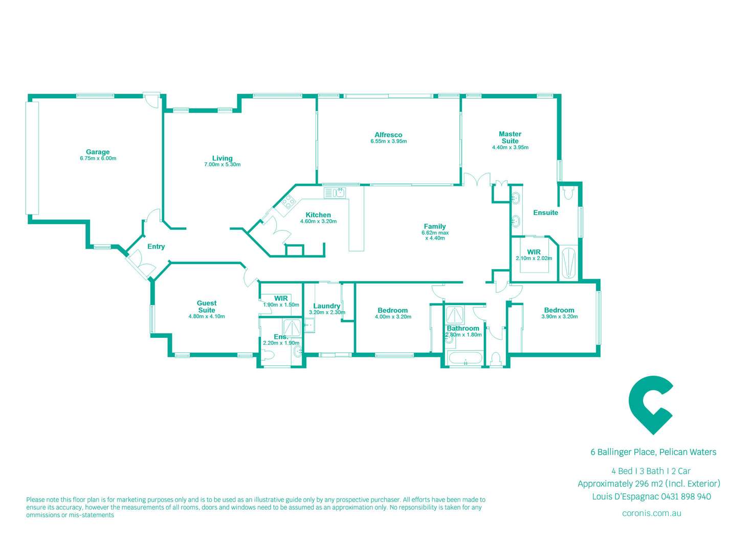 Floorplan of Homely house listing, 6 Ballinger Place, Pelican Waters QLD 4551