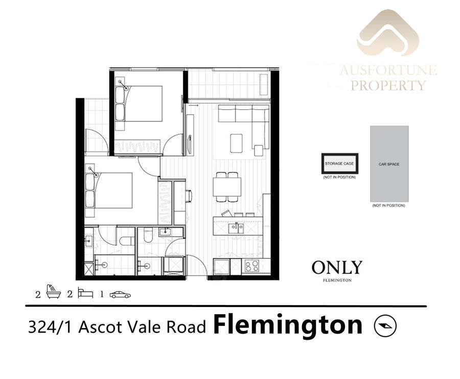 Floorplan of Homely apartment listing, 324/1 Ascot Vale Road, Flemington VIC 3031