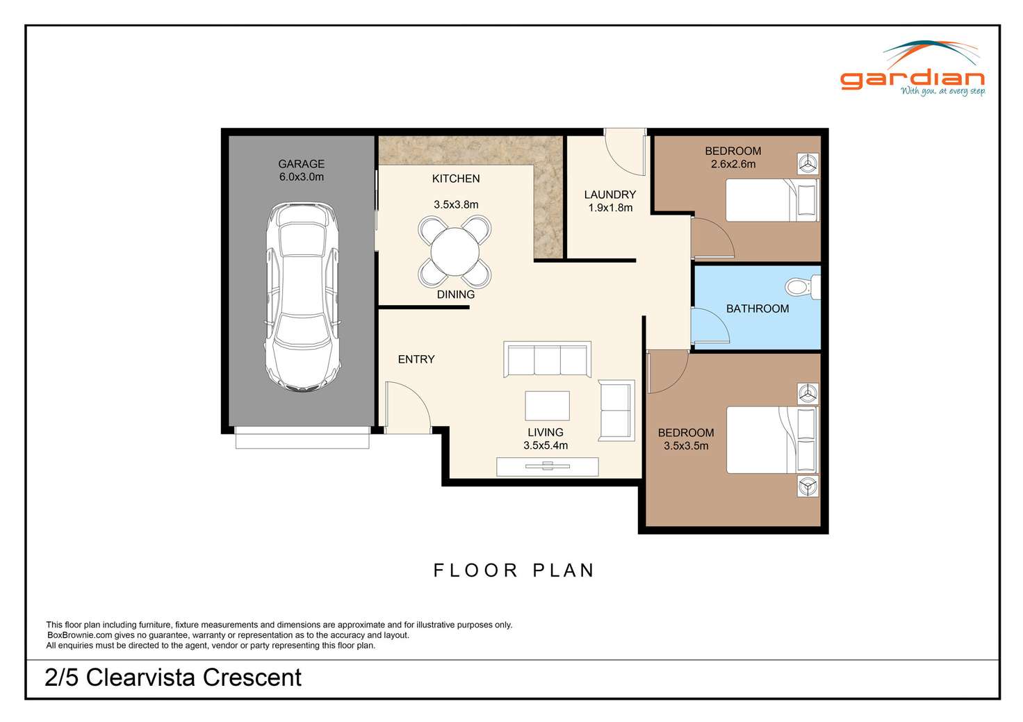 Floorplan of Homely unit listing, 2/5 Clearvista Crescent, Mount Pleasant QLD 4740