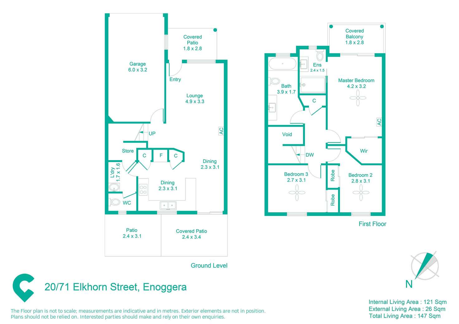 Floorplan of Homely townhouse listing, 20/71 Elkhorn Street, Enoggera QLD 4051