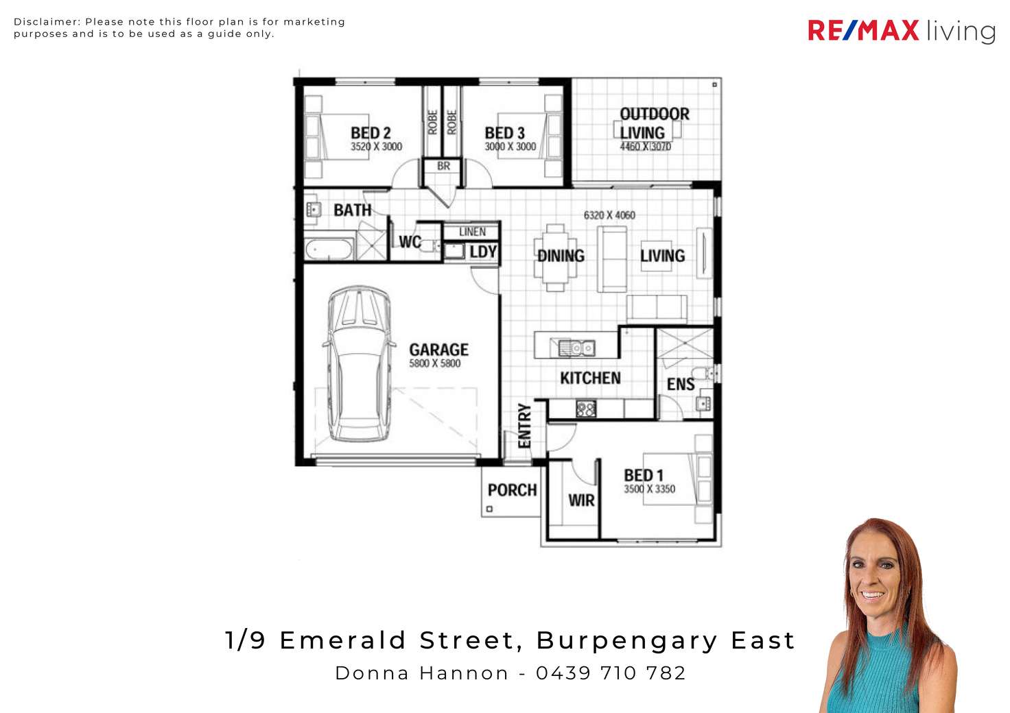 Floorplan of Homely semiDetached listing, 1/9 Emerald Street, Burpengary East QLD 4505