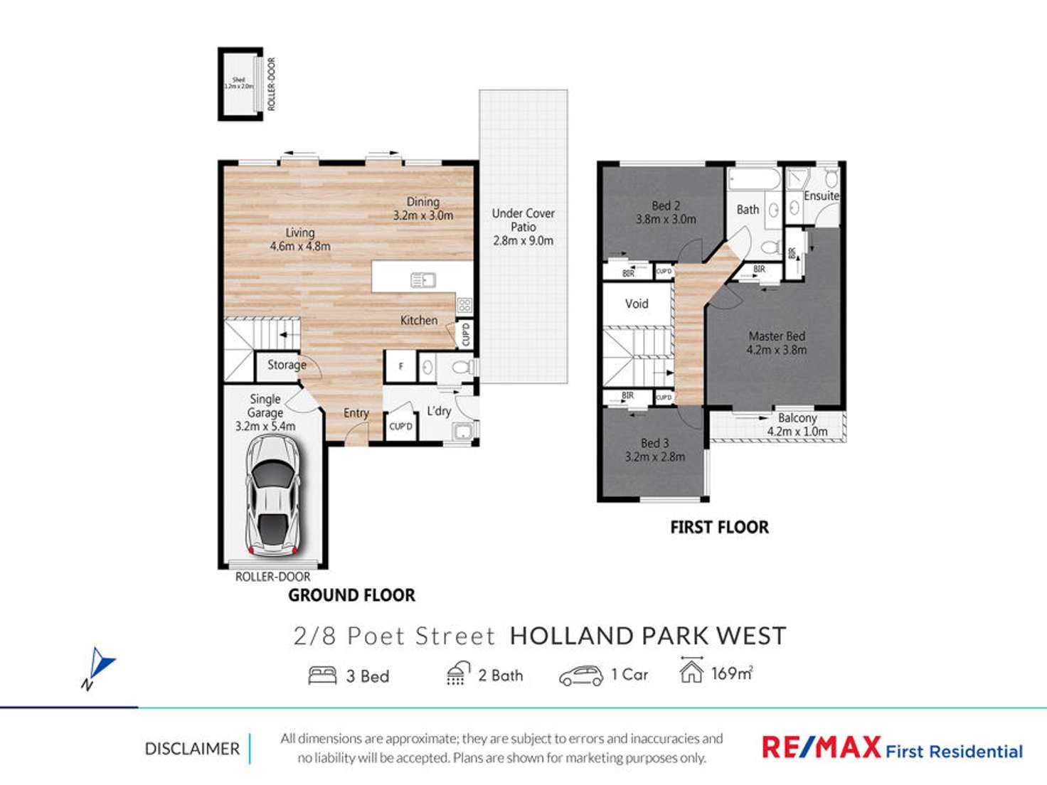 Floorplan of Homely townhouse listing, 2/8 Poet St, Holland Park West QLD 4121