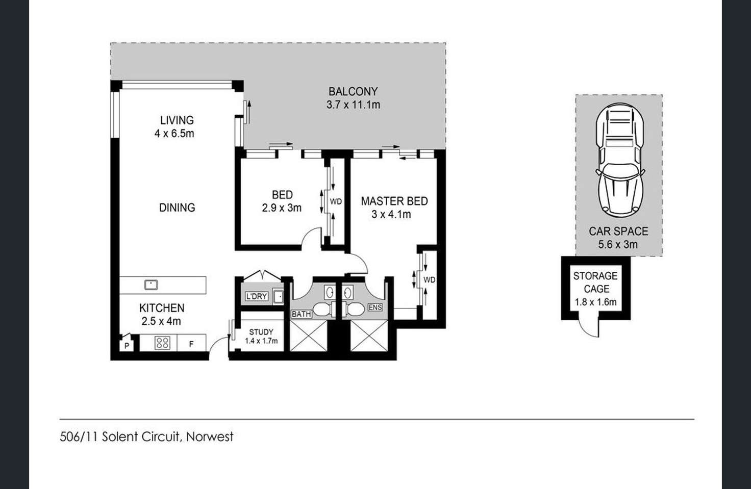 Floorplan of Homely unit listing, A506 11-13 Solent Circuit, Norwest NSW 2153