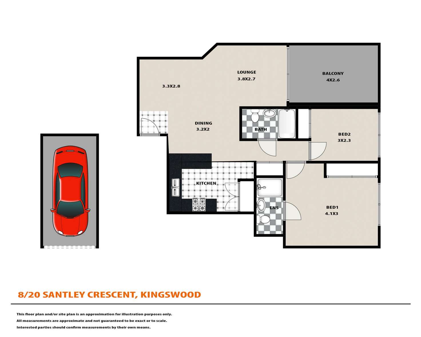 Floorplan of Homely unit listing, 8/20 Santley Crescent, Kingswood NSW 2747