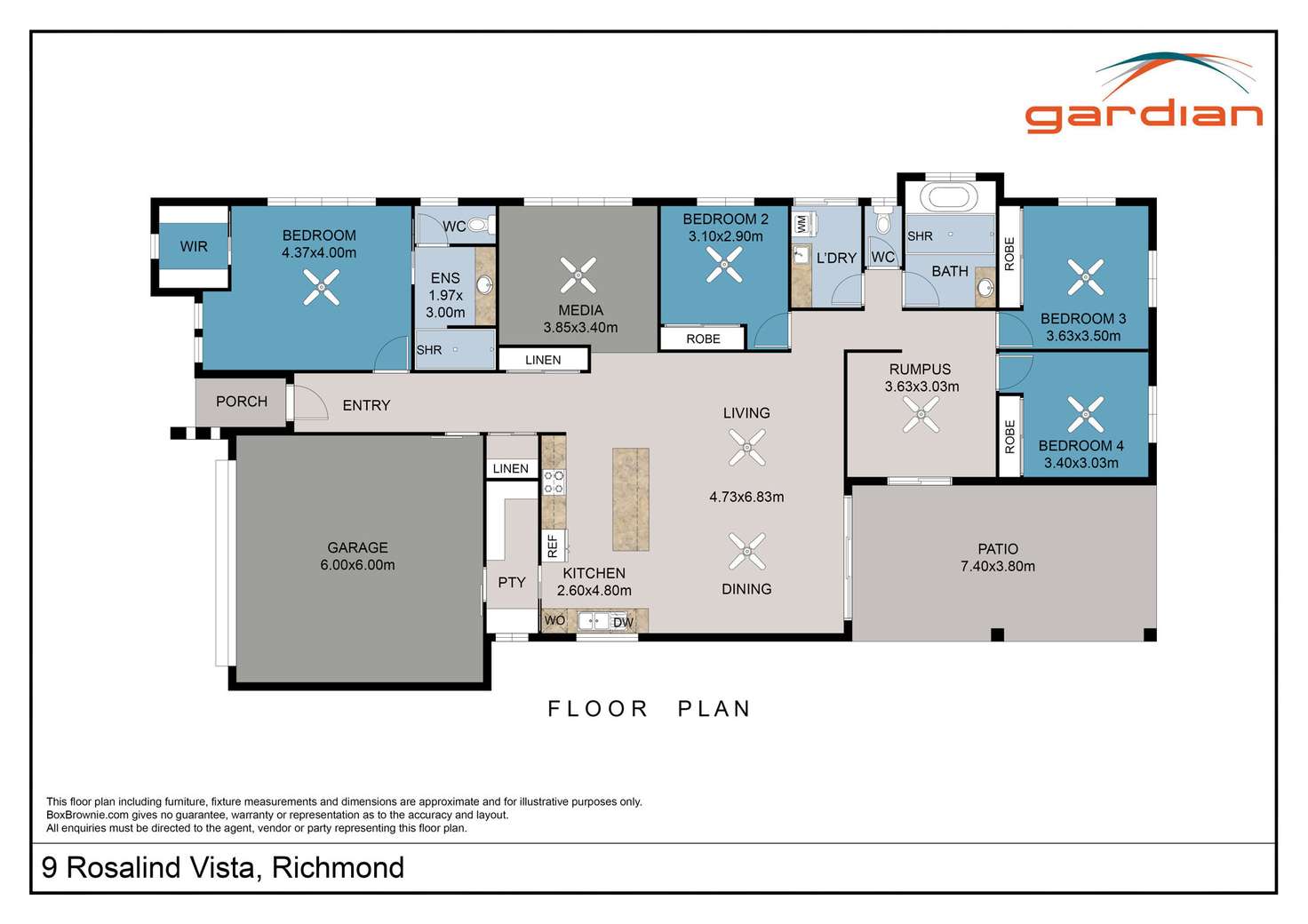 Floorplan of Homely house listing, 9 Rosalind Vista, Richmond QLD 4740