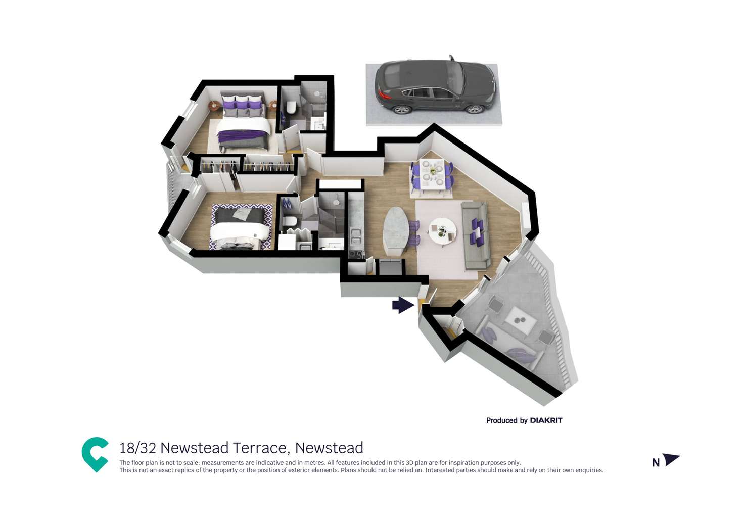 Floorplan of Homely apartment listing, 18/32 Newstead Terrace, Newstead QLD 4006