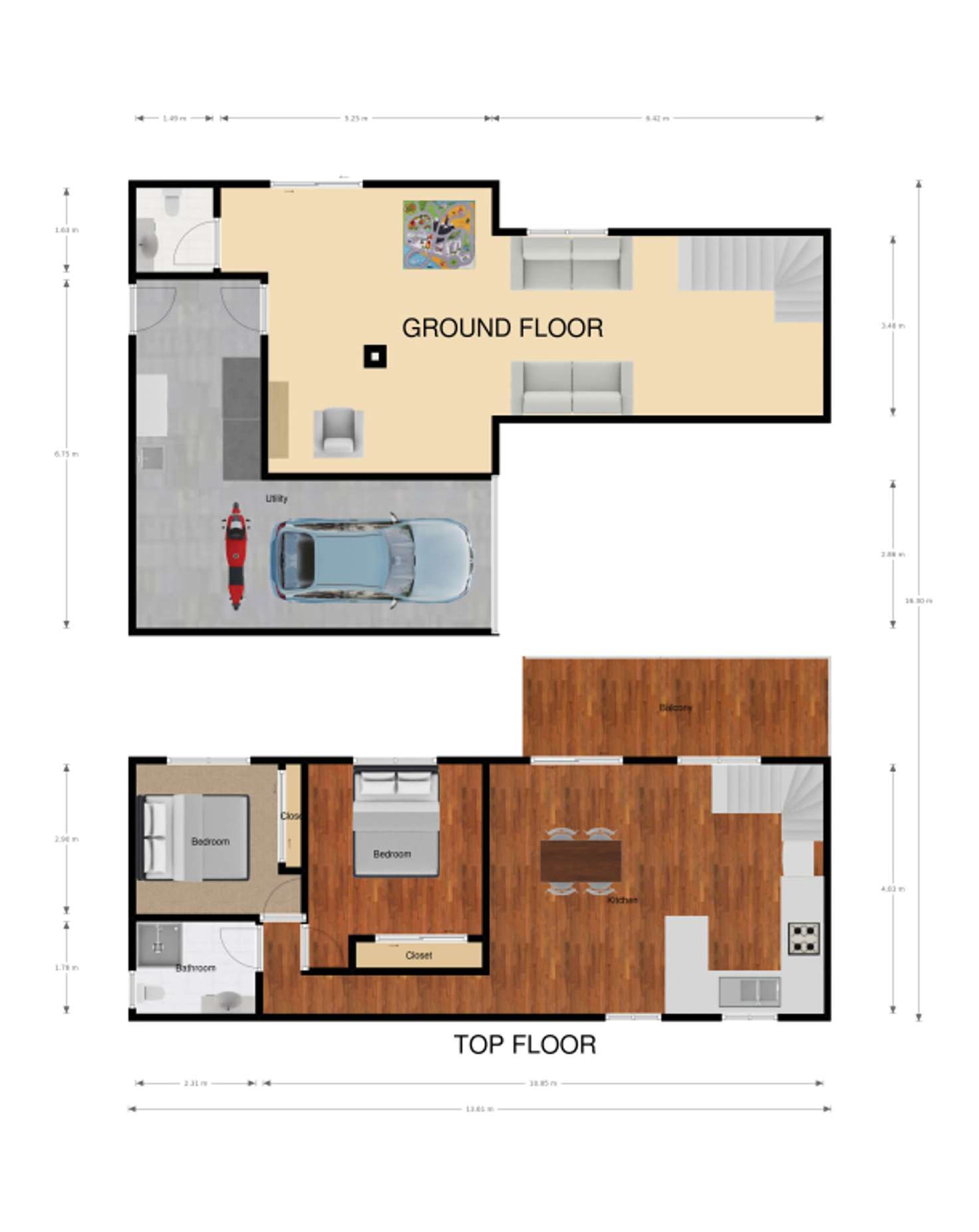 Floorplan of Homely townhouse listing, 1/27 DENMAN STREET, Greenslopes QLD 4120