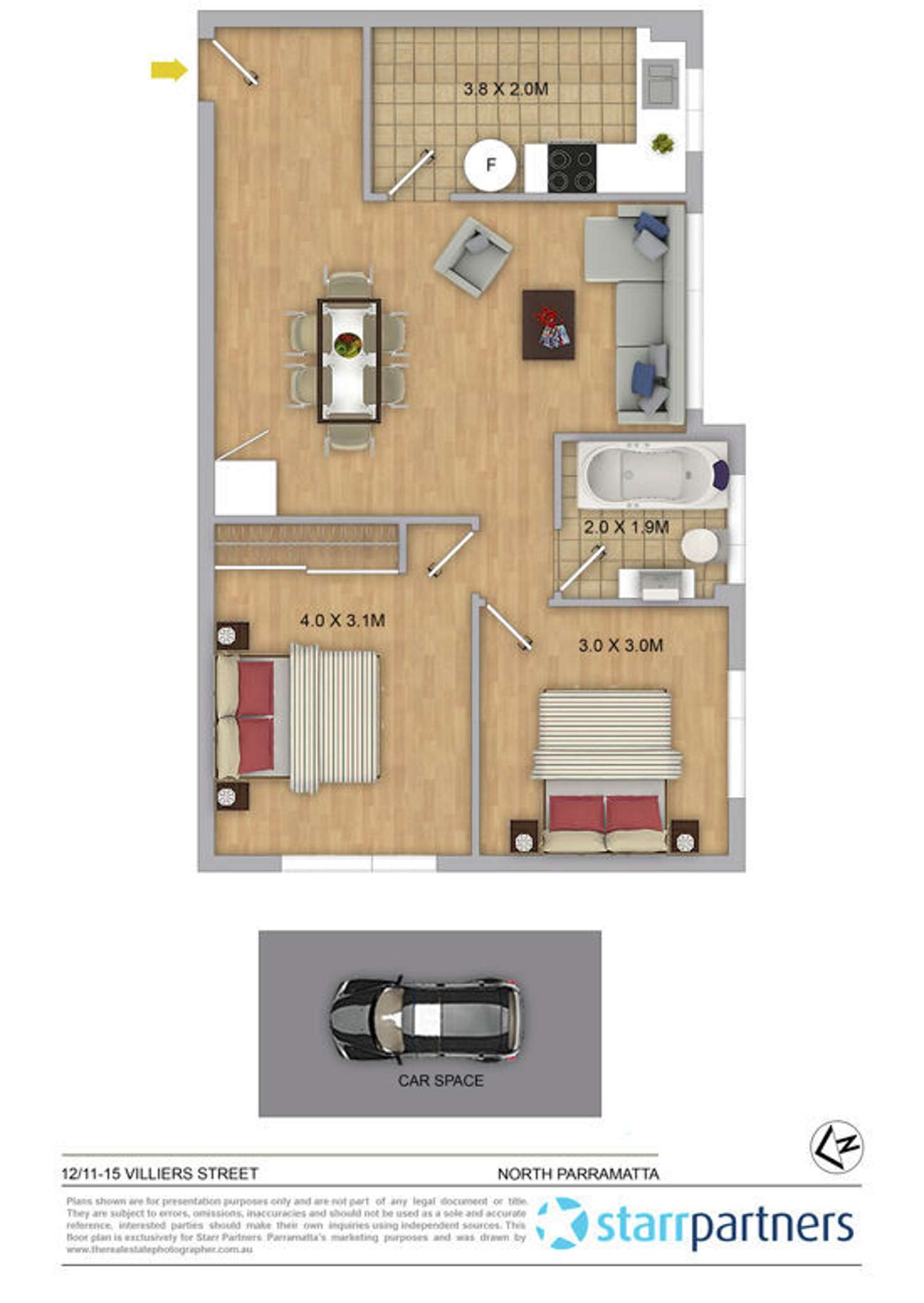Floorplan of Homely apartment listing, 12/11-15 Villiers Street, Parramatta NSW 2150