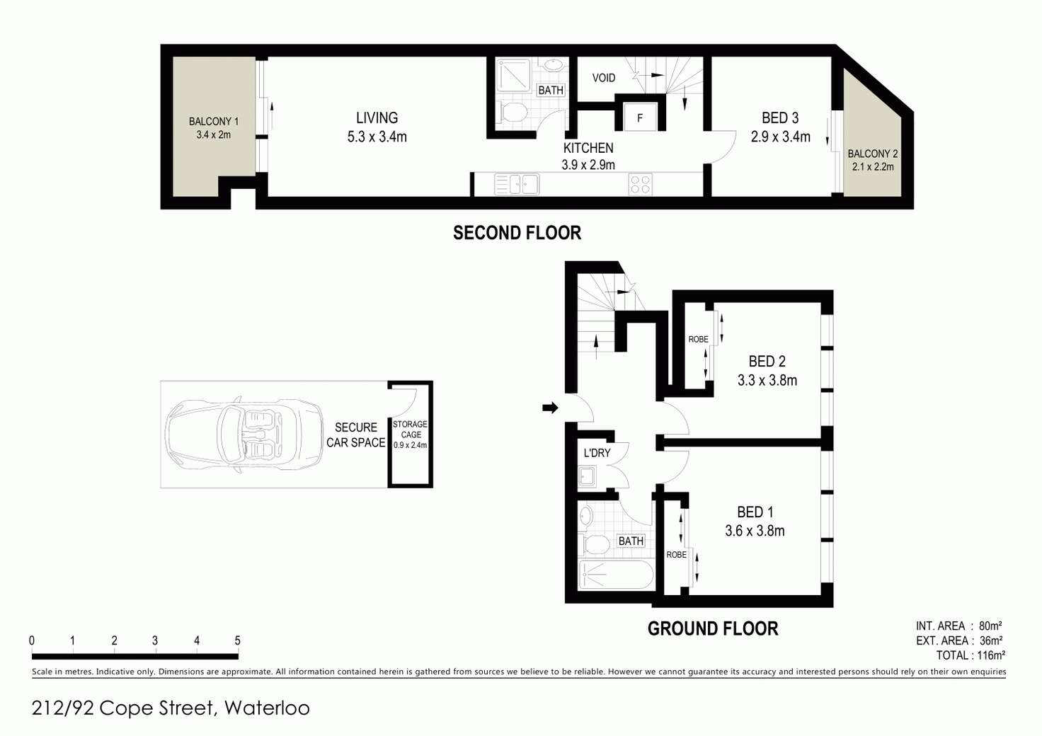 Floorplan of Homely apartment listing, 212/92 Cope St, Waterloo NSW 2017