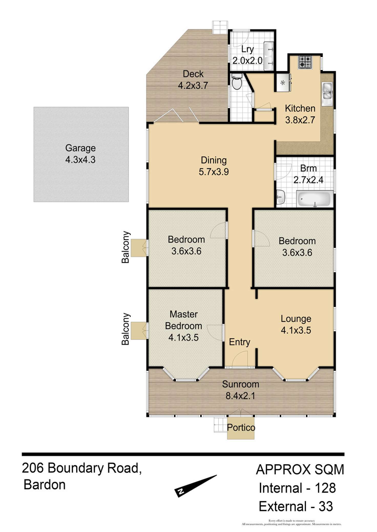 Floorplan of Homely house listing, 206 Boundary, Bardon QLD 4065