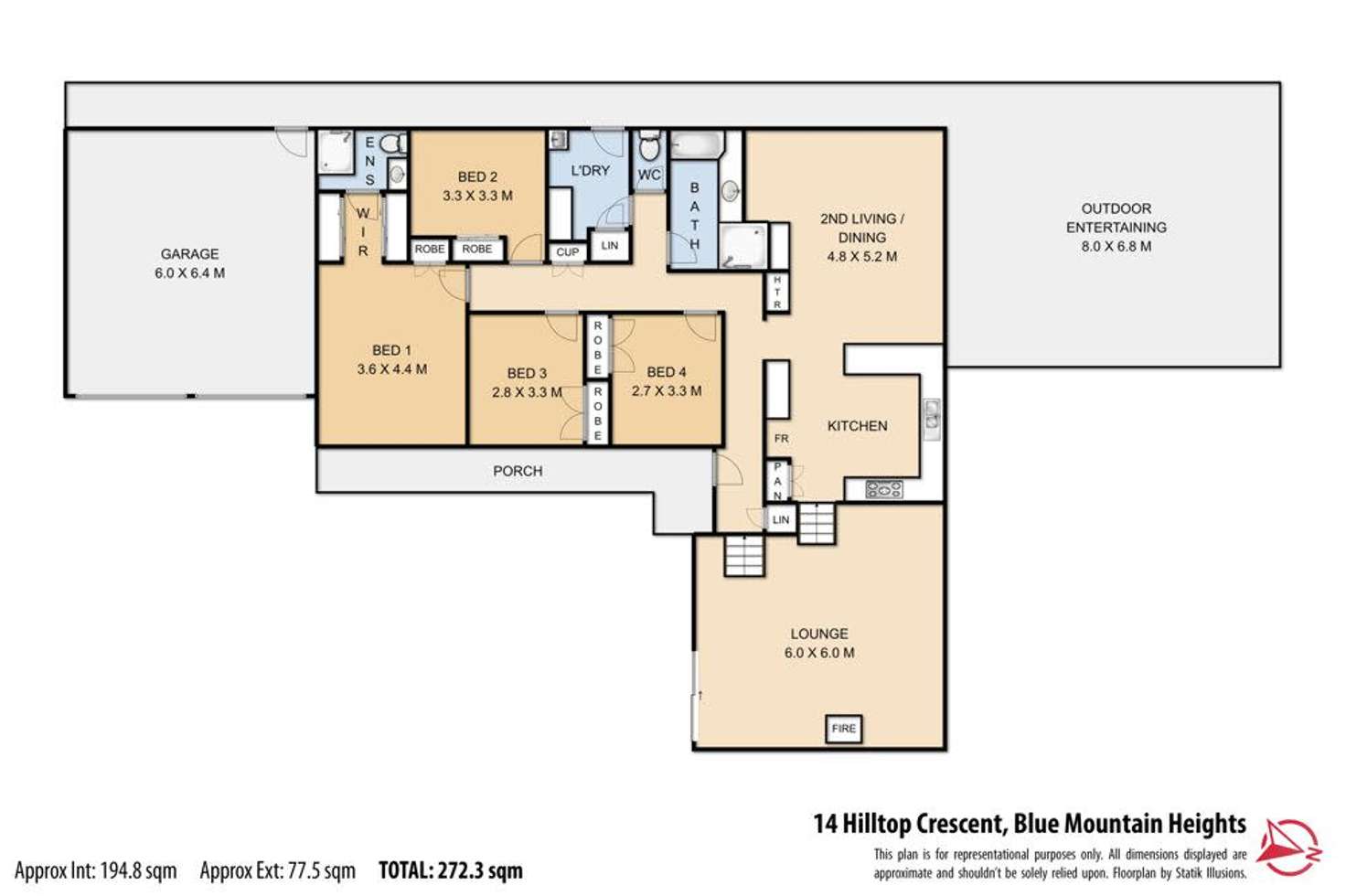 Floorplan of Homely house listing, 14 Hilltop Crescent, Blue Mountain Heights QLD 4350