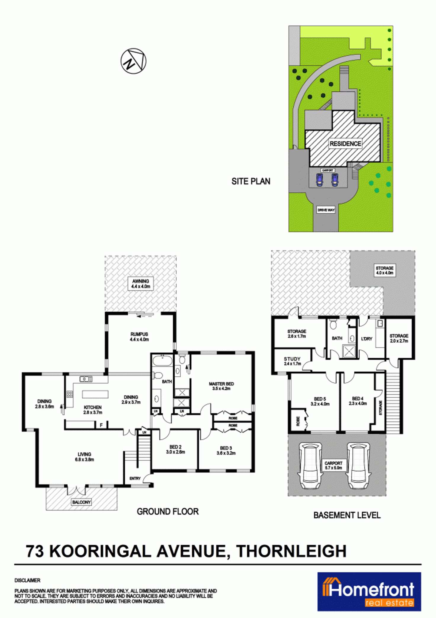 Floorplan of Homely house listing, 73 Kooringal Avenue, Thornleigh NSW 2120