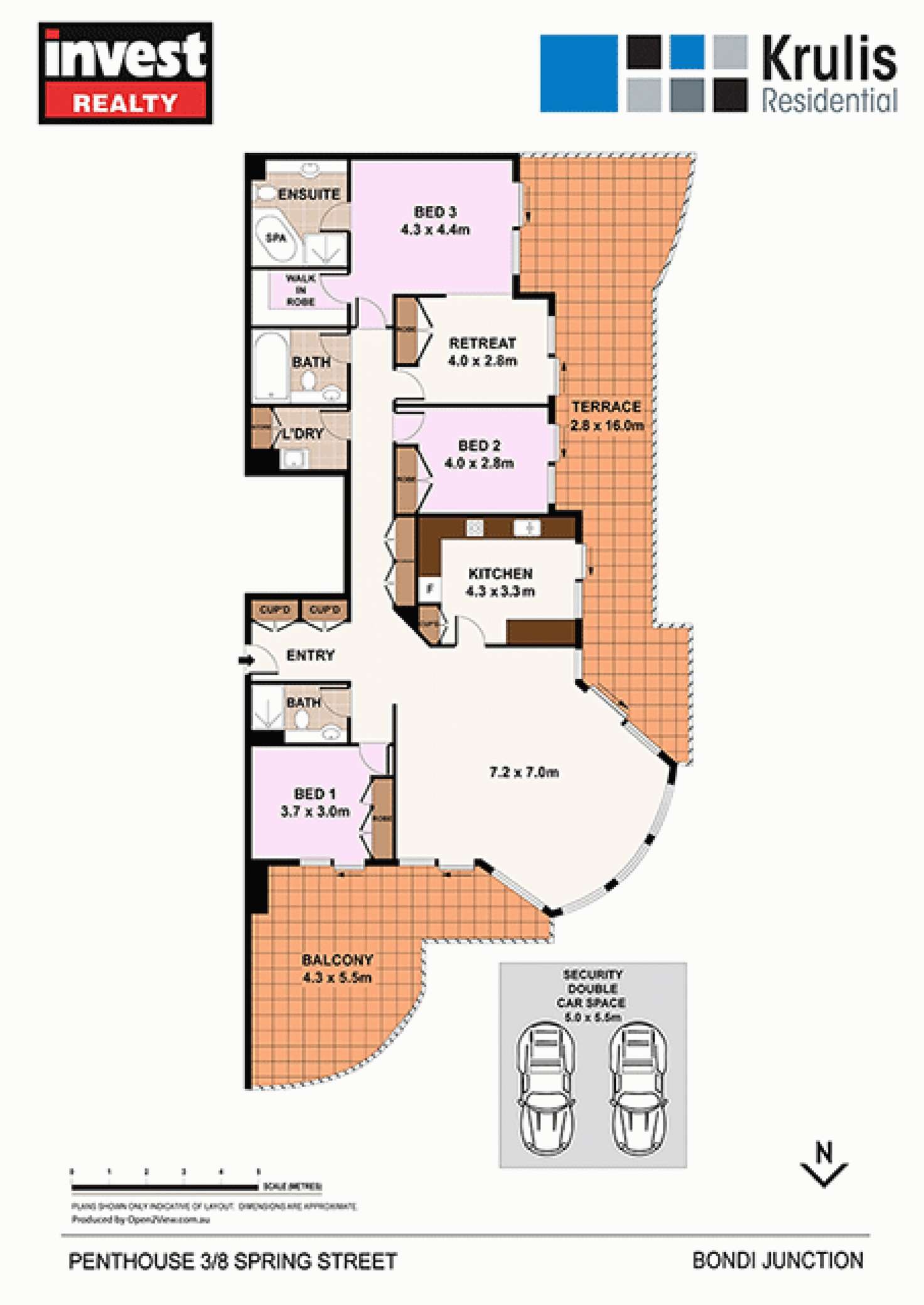 Floorplan of Homely apartment listing, PENTHOUSE 3, 8 Spring Street, Bondi Junction NSW 2022