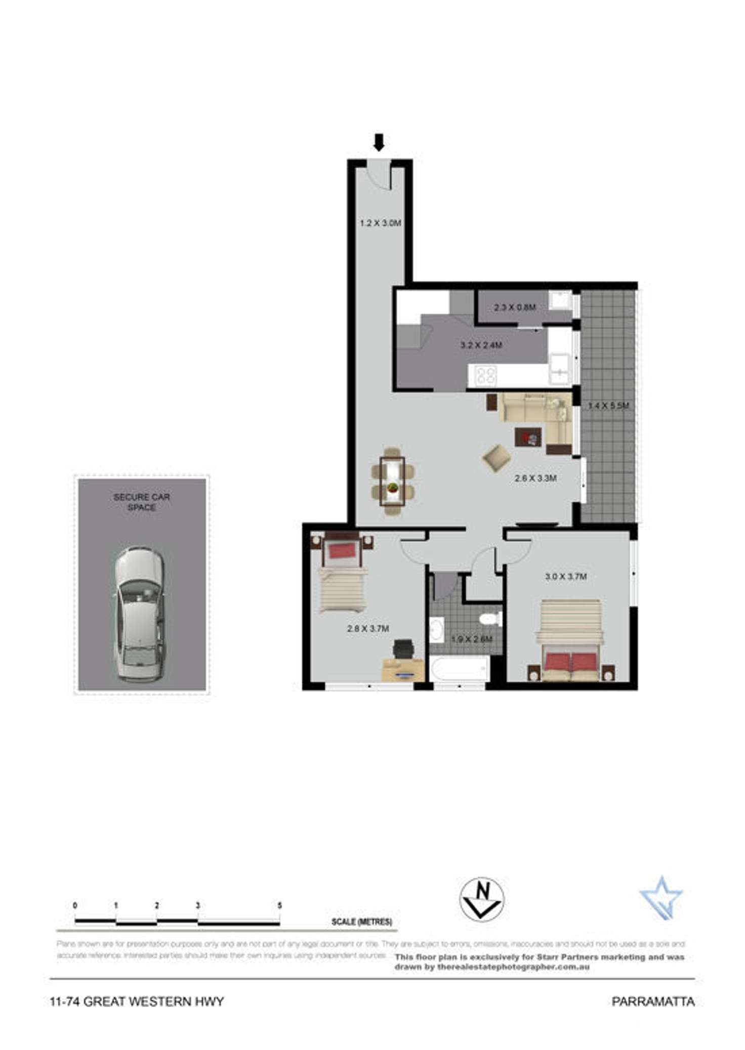 Floorplan of Homely unit listing, 11/74 Great Western Highway, Parramatta NSW 2150