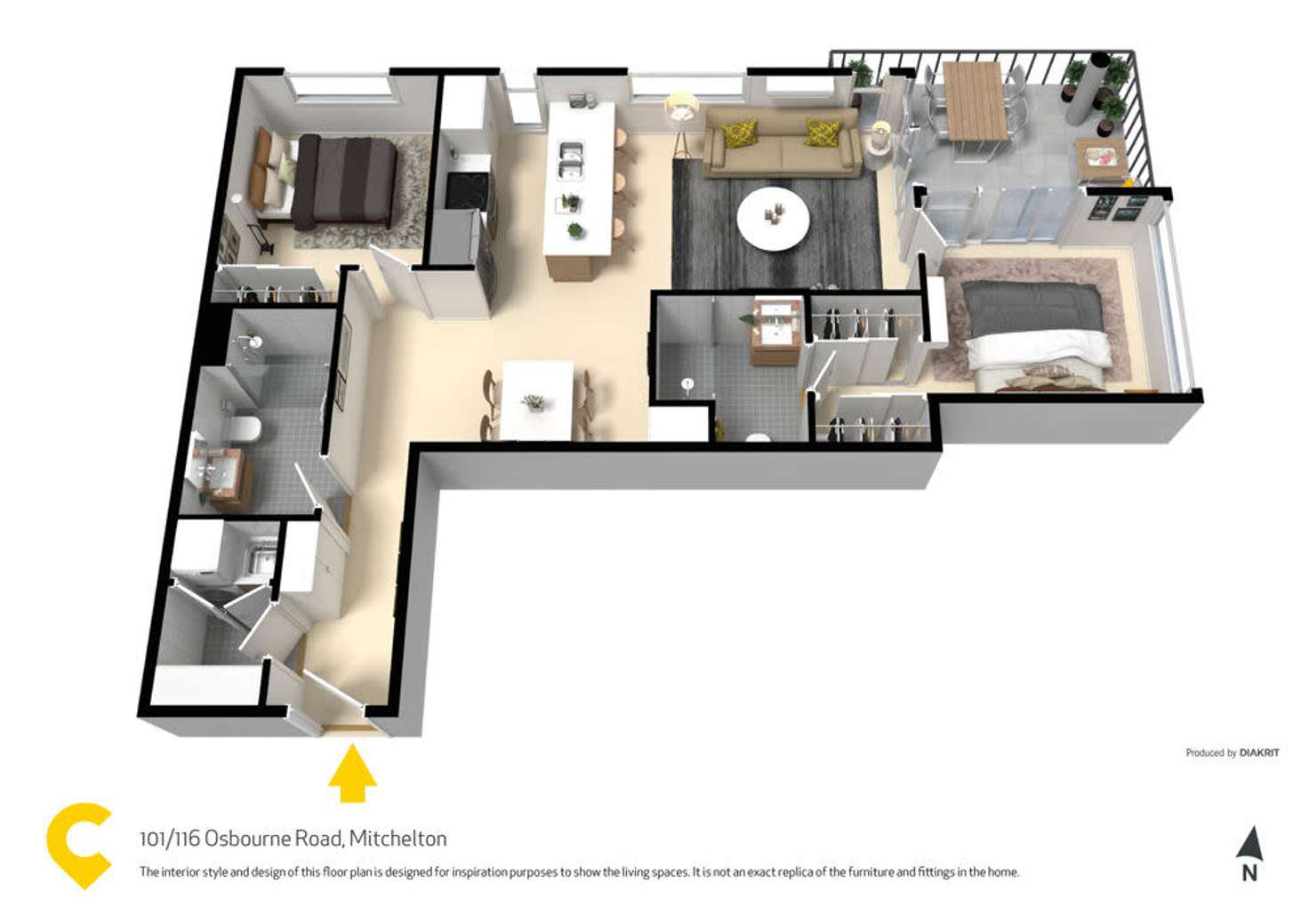 Floorplan of Homely unit listing, 101/116 Osborne Road, Mitchelton QLD 4053