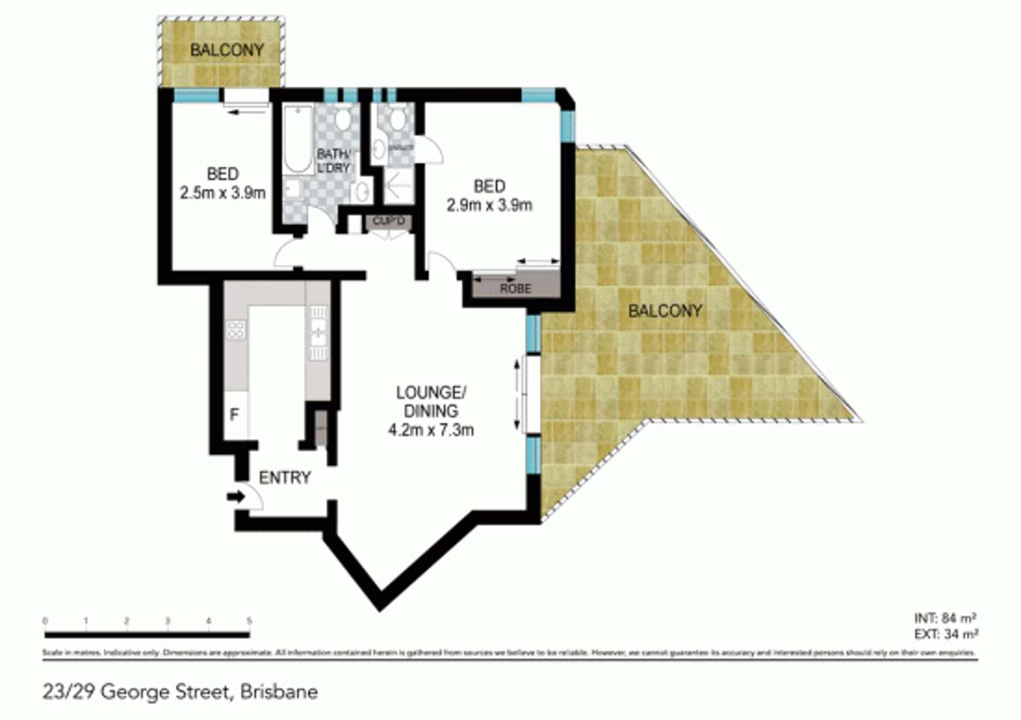 Floorplan of Homely apartment listing, 23/29 George St, Brisbane City QLD 4000