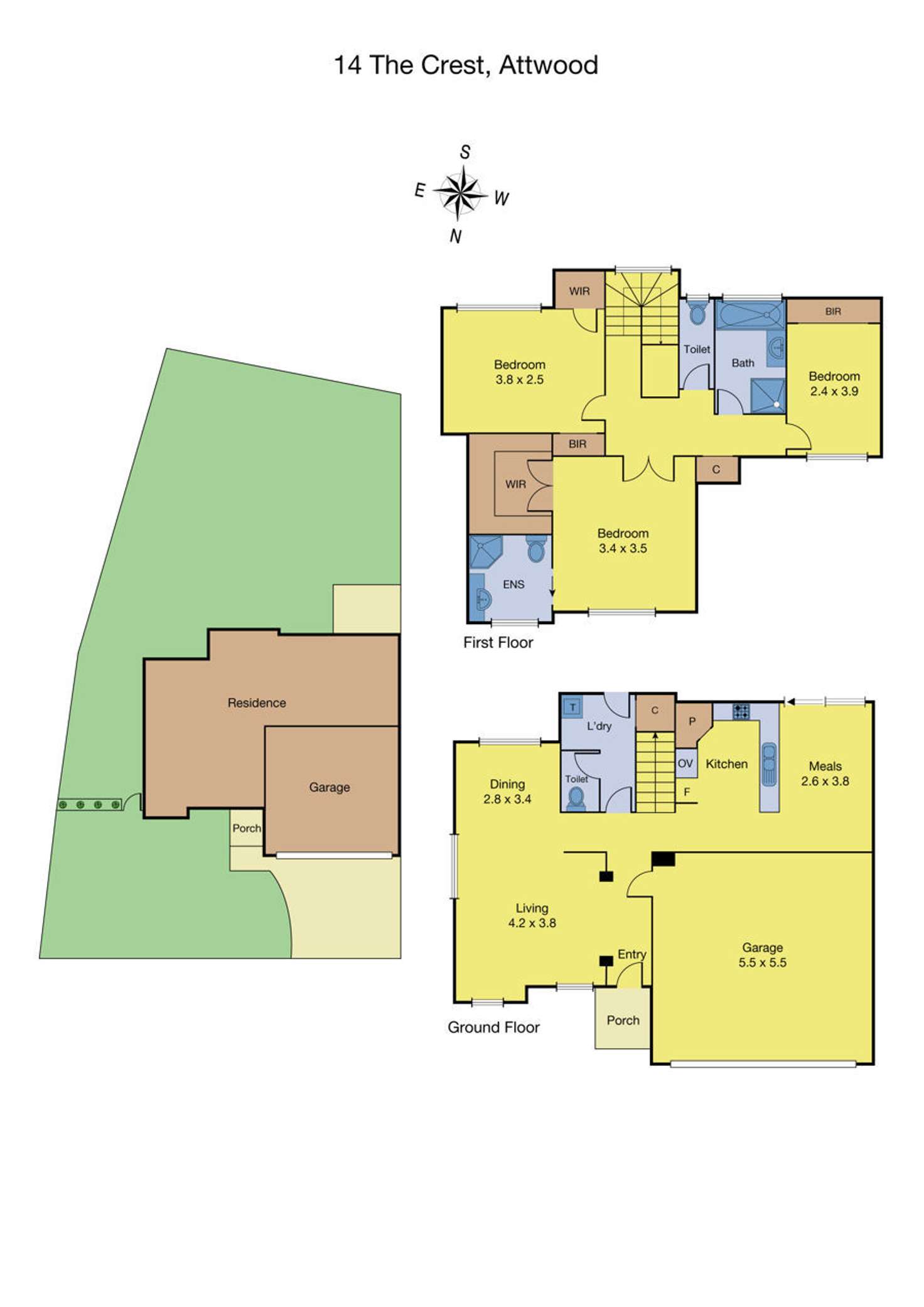 Floorplan of Homely house listing, 14 The Crest, Attwood VIC 3049