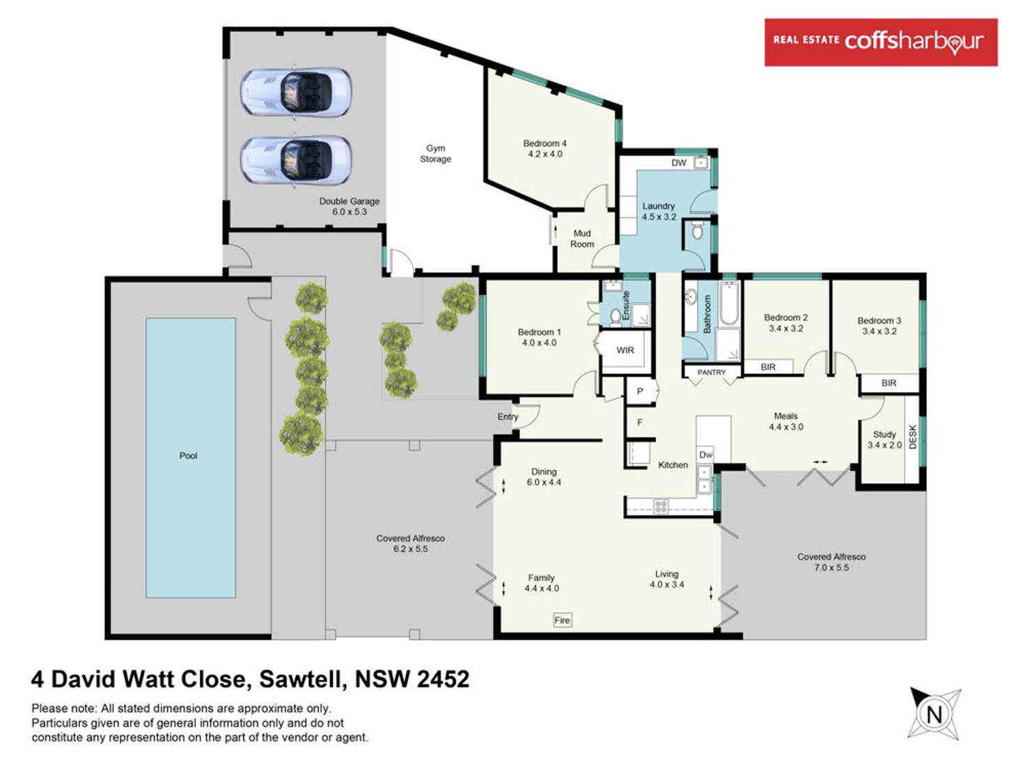 Floorplan of Homely house listing, 4 David Watt Close, Sawtell NSW 2452