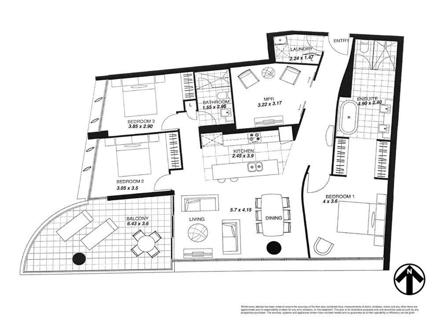 Floorplan of Homely apartment listing, 20306/37D Harbour Road, Hamilton QLD 4007