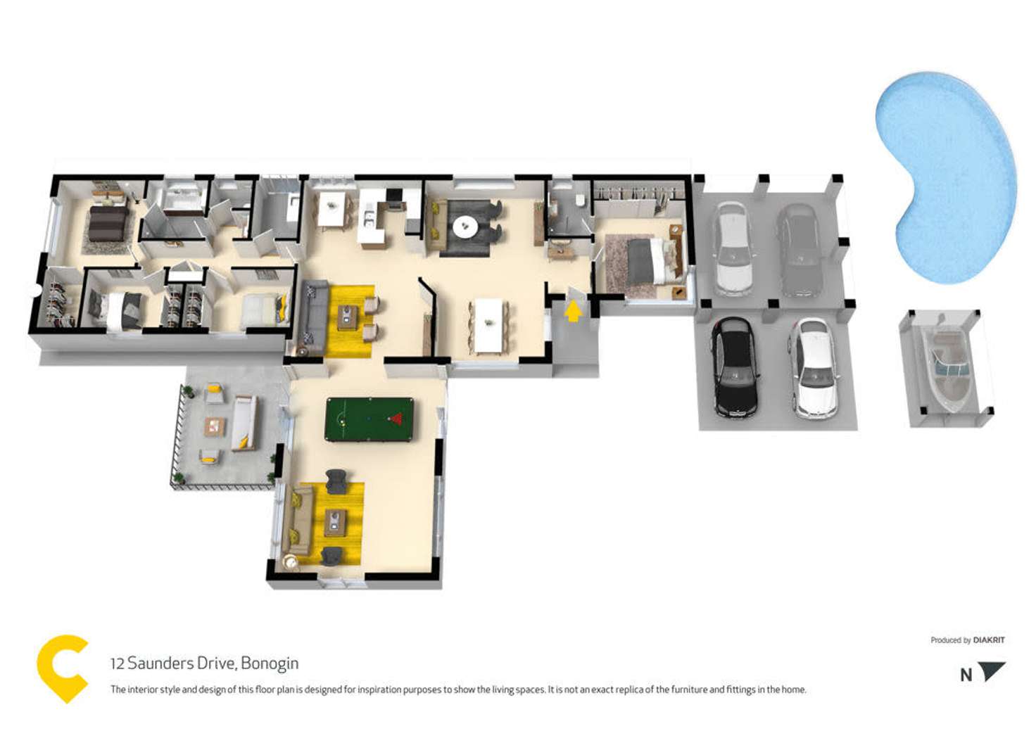 Floorplan of Homely acreageSemiRural listing, 12 Saunders Drive, Bonogin QLD 4213