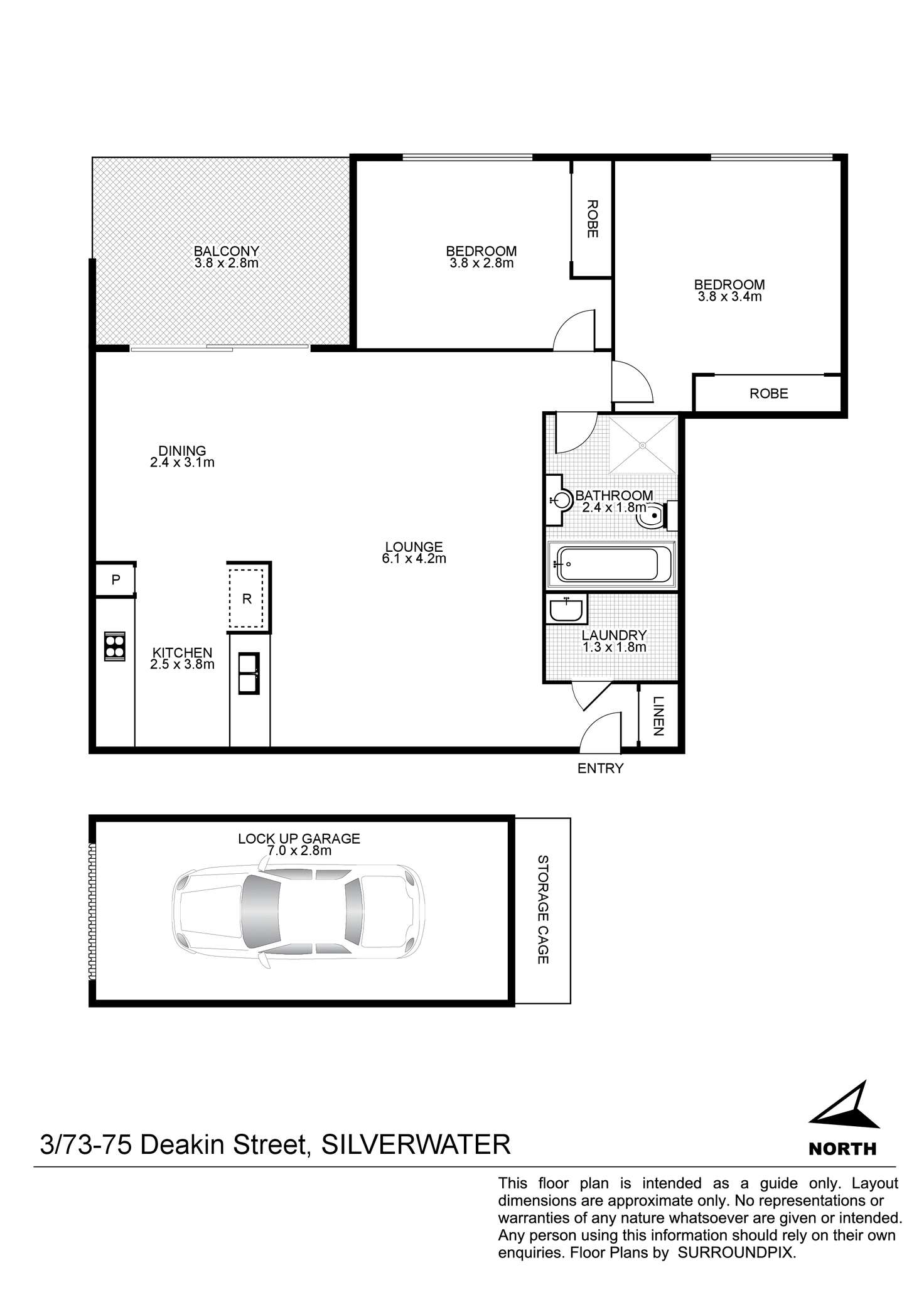 Floorplan of Homely unit listing, 3/73-75 Deakin Street, Silverwater NSW 2128