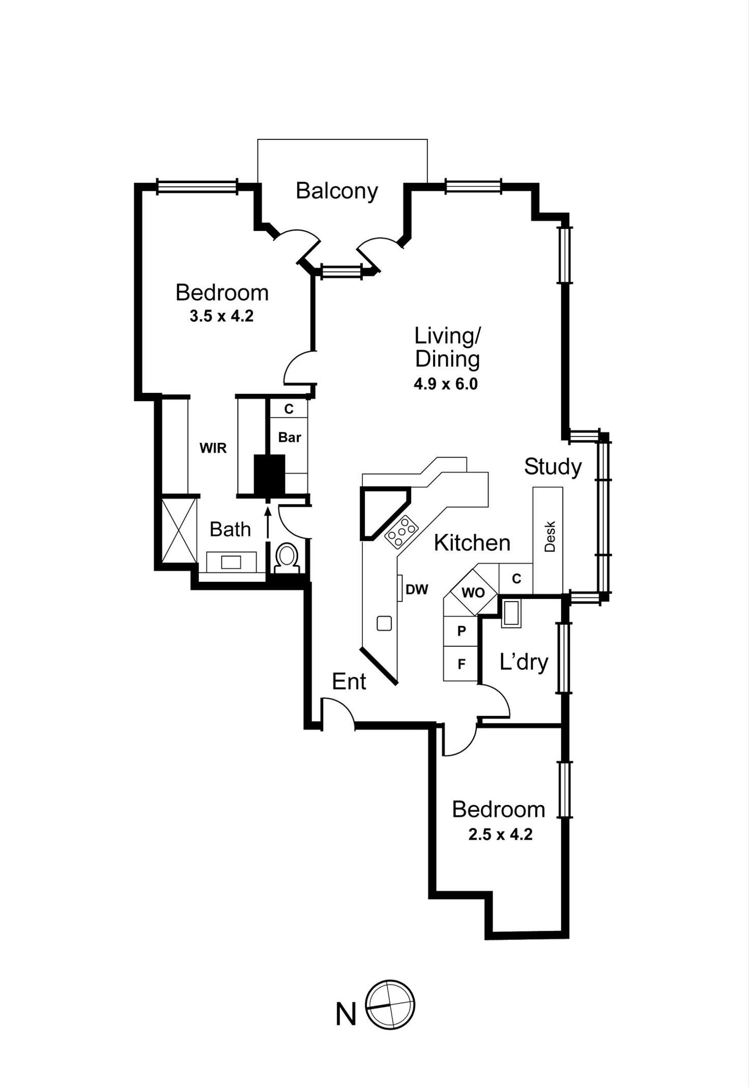 Floorplan of Homely apartment listing, 1202/666 Chapel Street, South Yarra VIC 3141