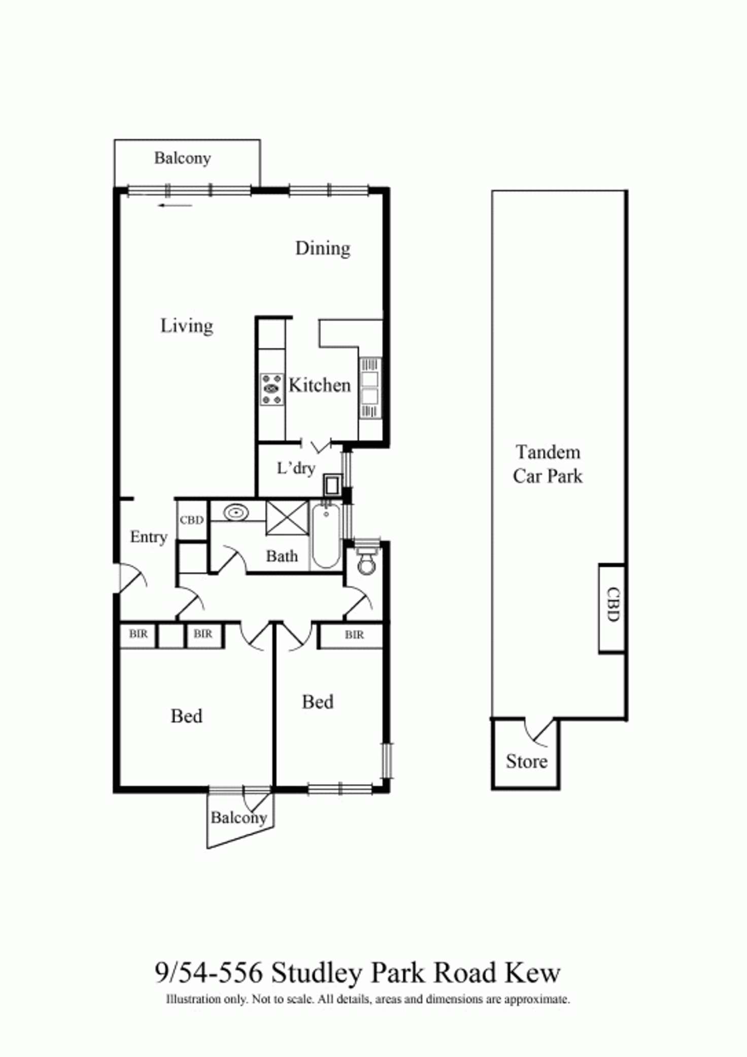 Floorplan of Homely unit listing, 9/54 Studley Park Road, Kew VIC 3101