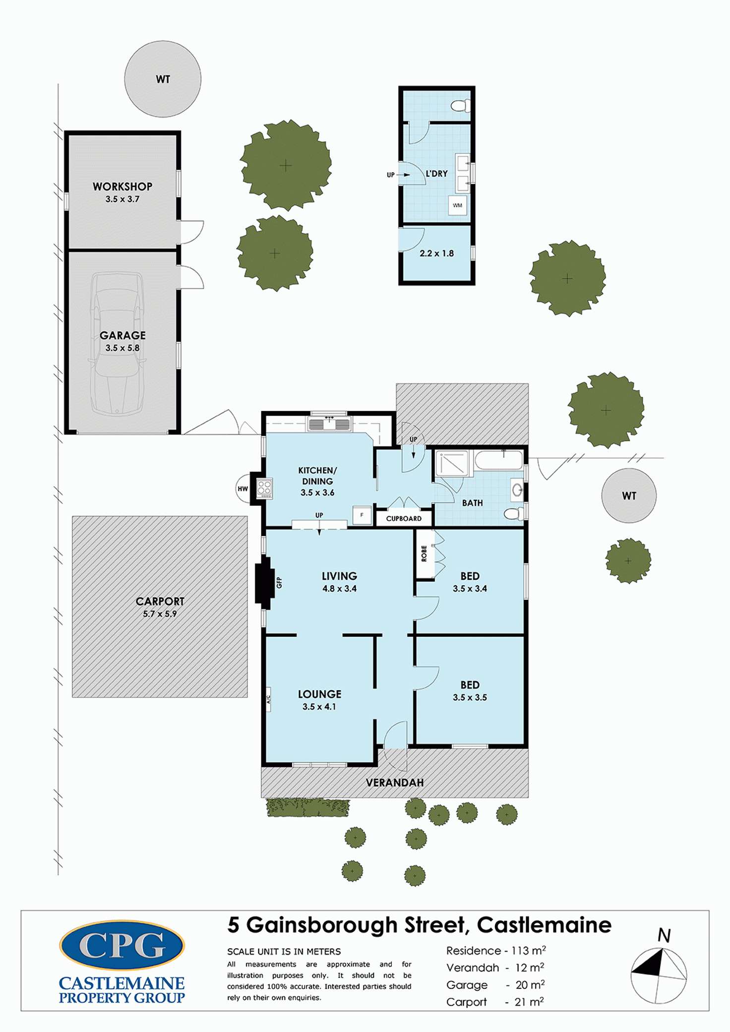 Floorplan of Homely house listing, 5 Gainsborough Street, Castlemaine VIC 3450