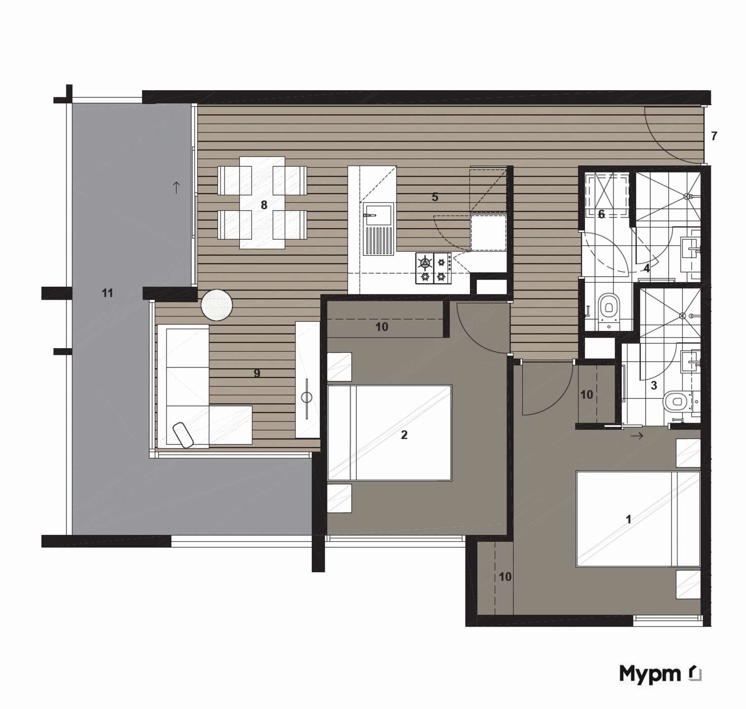 Floorplan of Homely apartment listing, Y201/125 Turner Street, Abbotsford VIC 3067