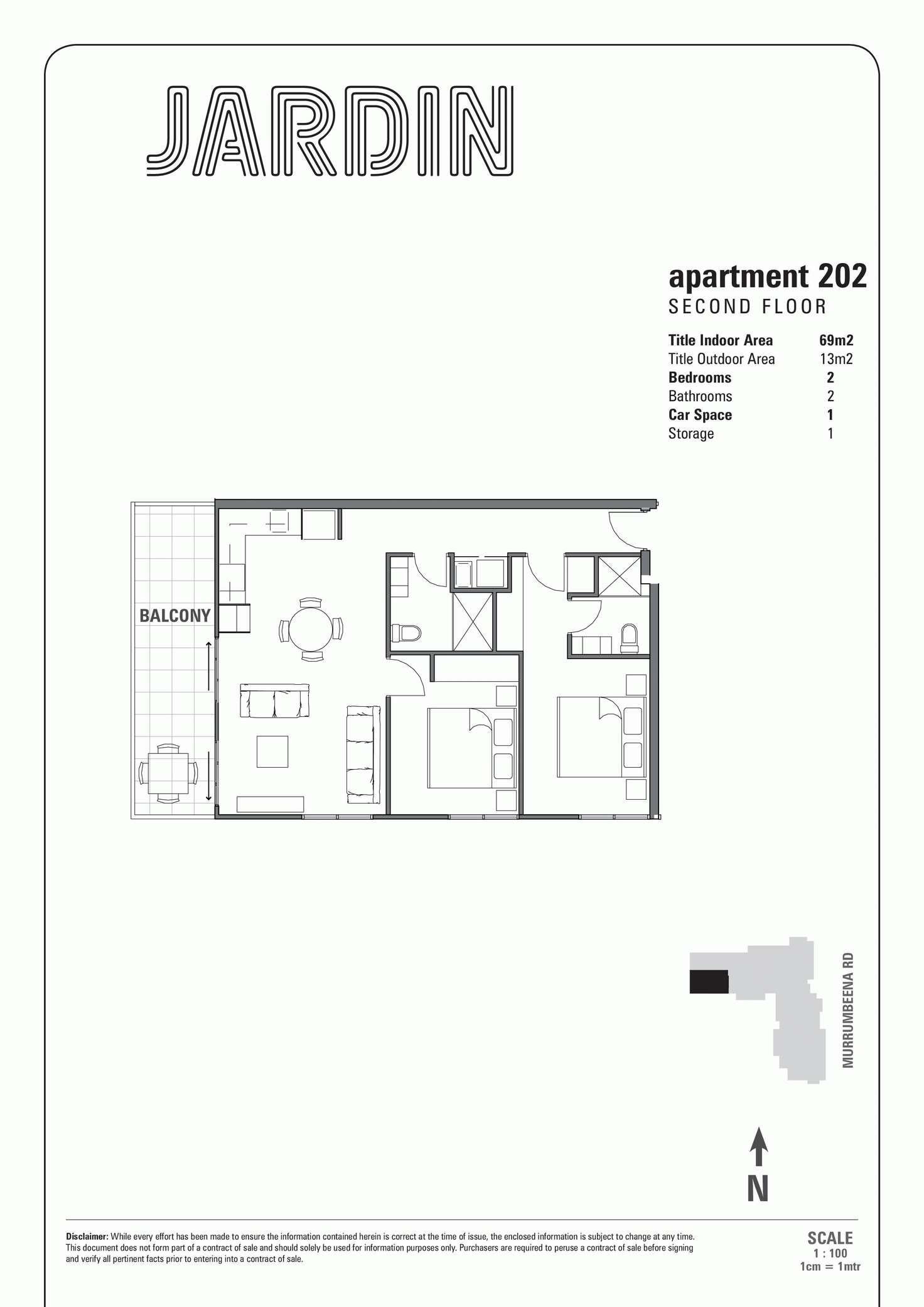 Floorplan of Homely apartment listing, 202/41 Murrumbeena Road, Murrumbeena VIC 3163