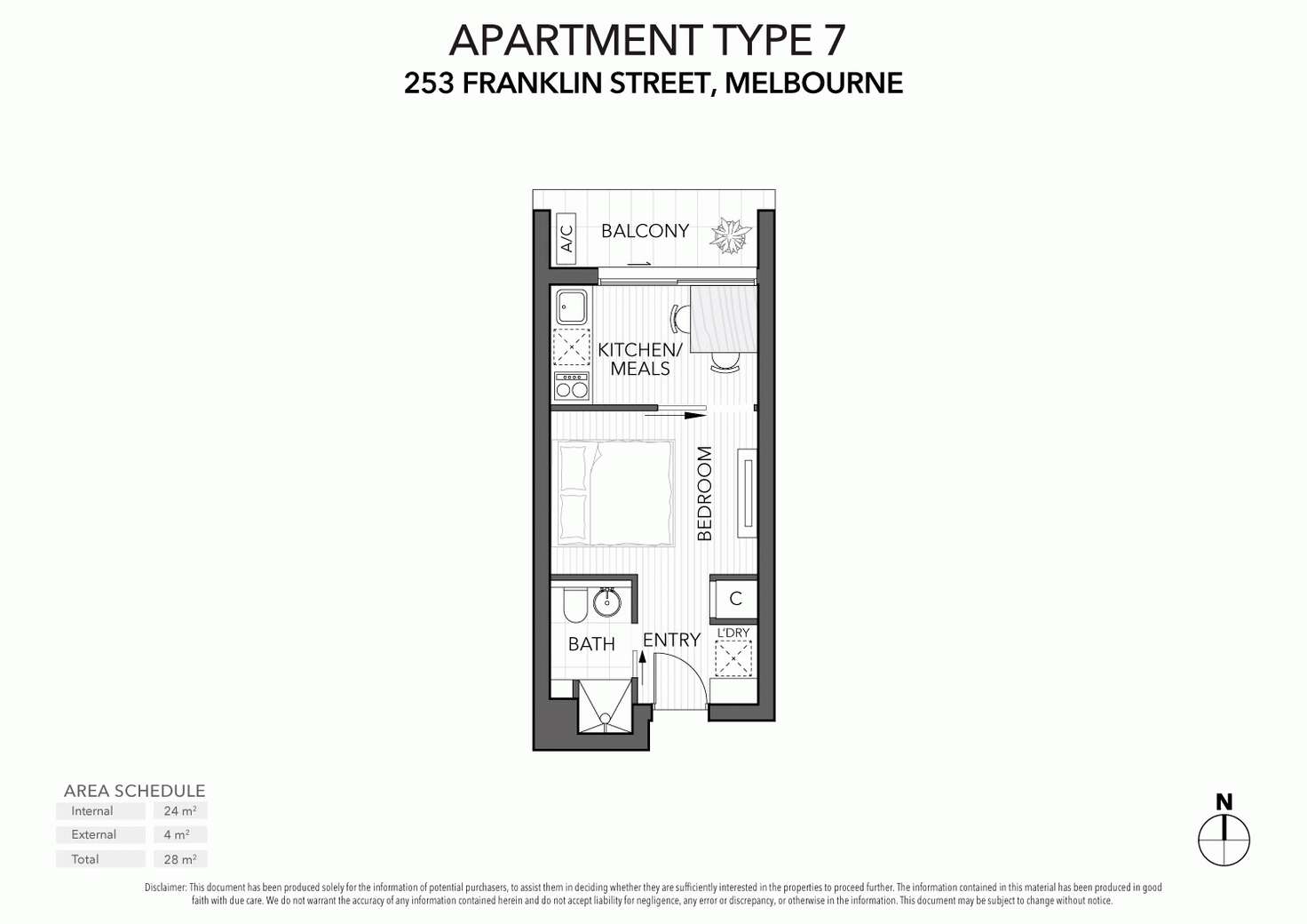 Floorplan of Homely apartment listing, 412/253 Franklin Street, Melbourne VIC 3000