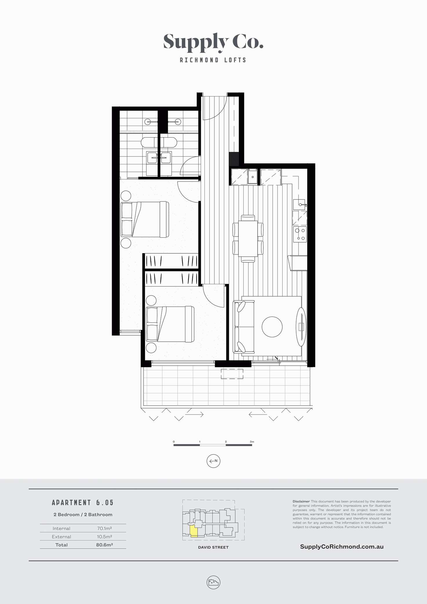 Floorplan of Homely apartment listing, 605/9-15 David Street, Richmond VIC 3121
