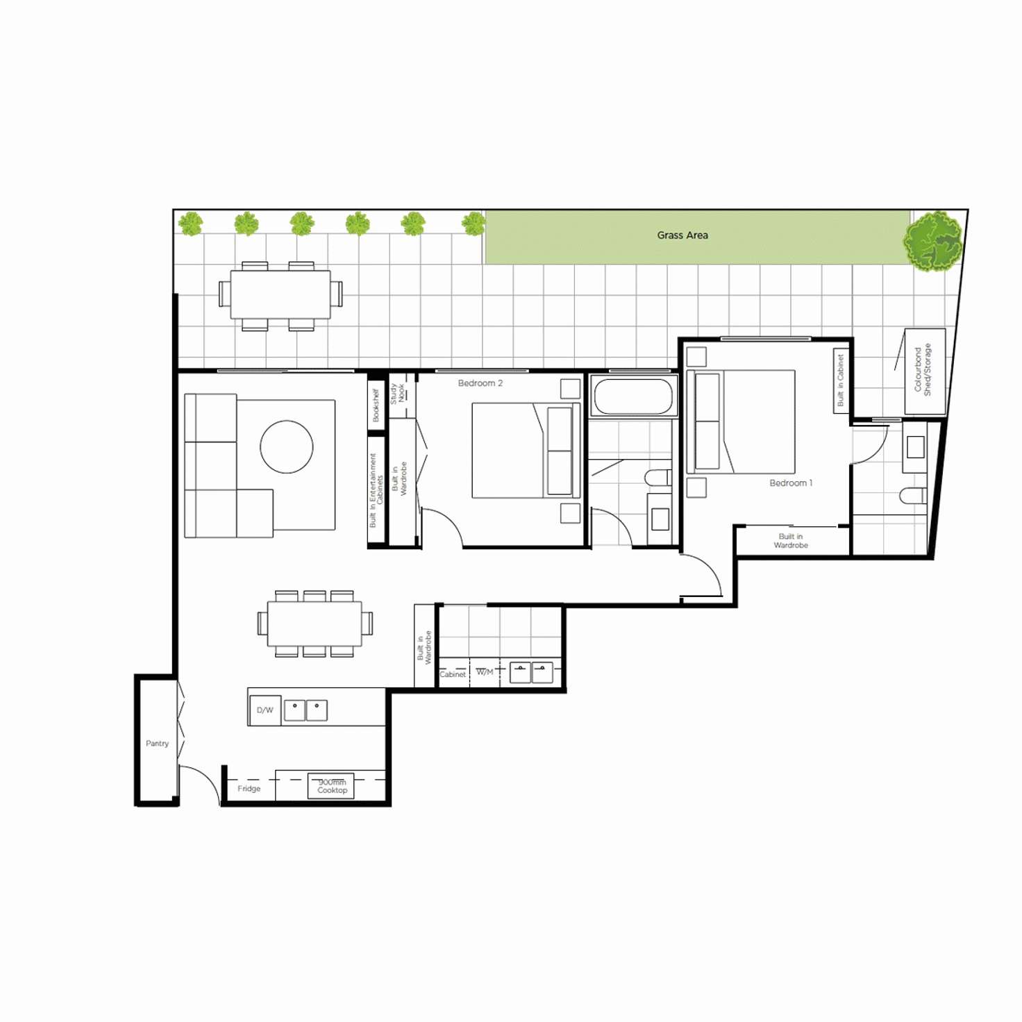 Floorplan of Homely apartment listing, 2/14 South Avenue, Bentleigh VIC 3204