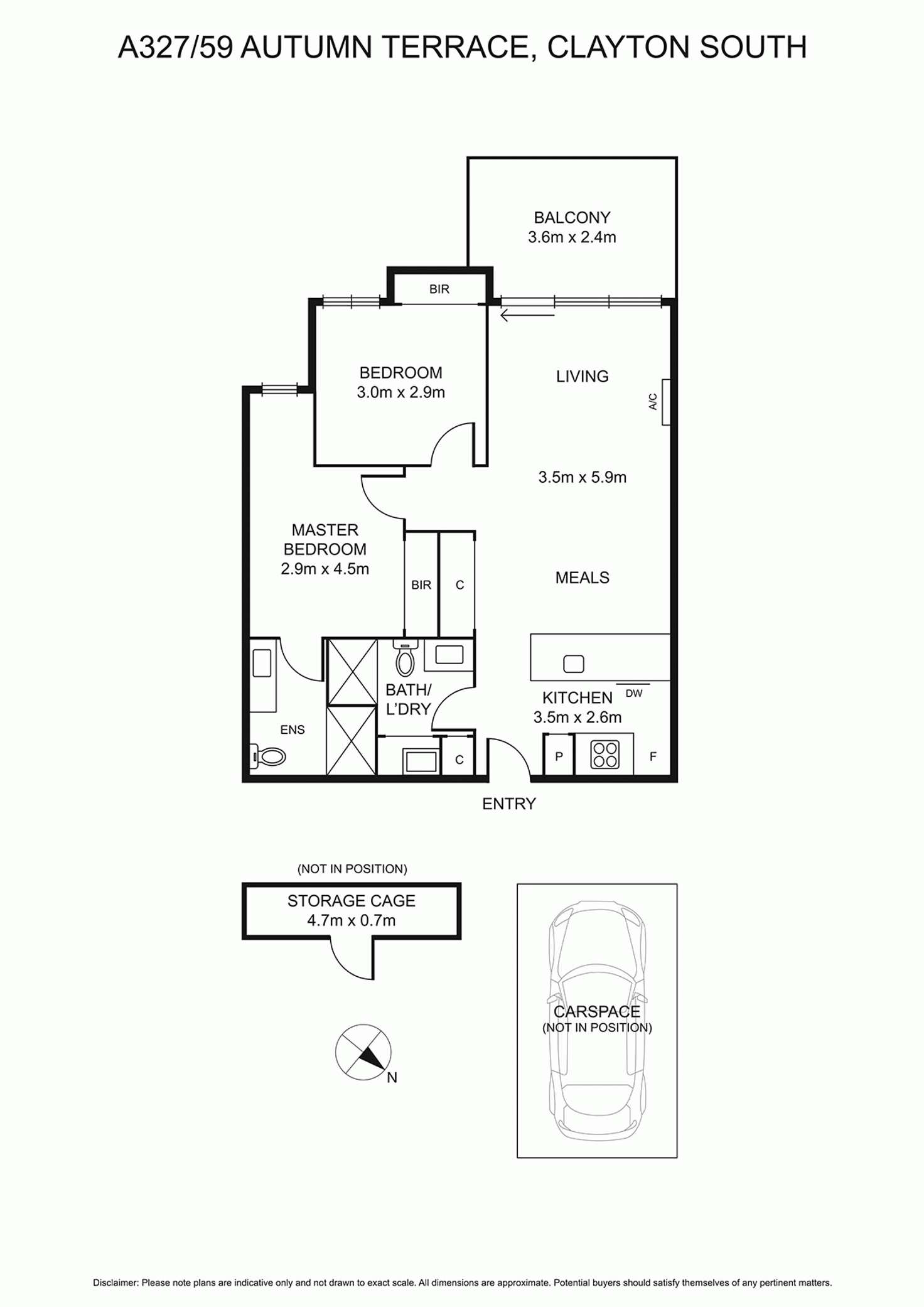 Floorplan of Homely apartment listing, 327/59 Autumn Terrace, Clayton South VIC 3169