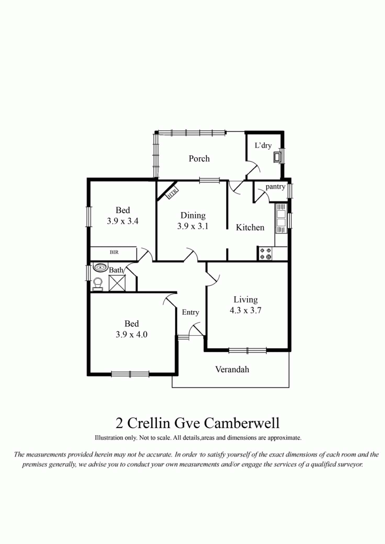 Floorplan of Homely house listing, 2 Crellin Grove, Camberwell VIC 3124