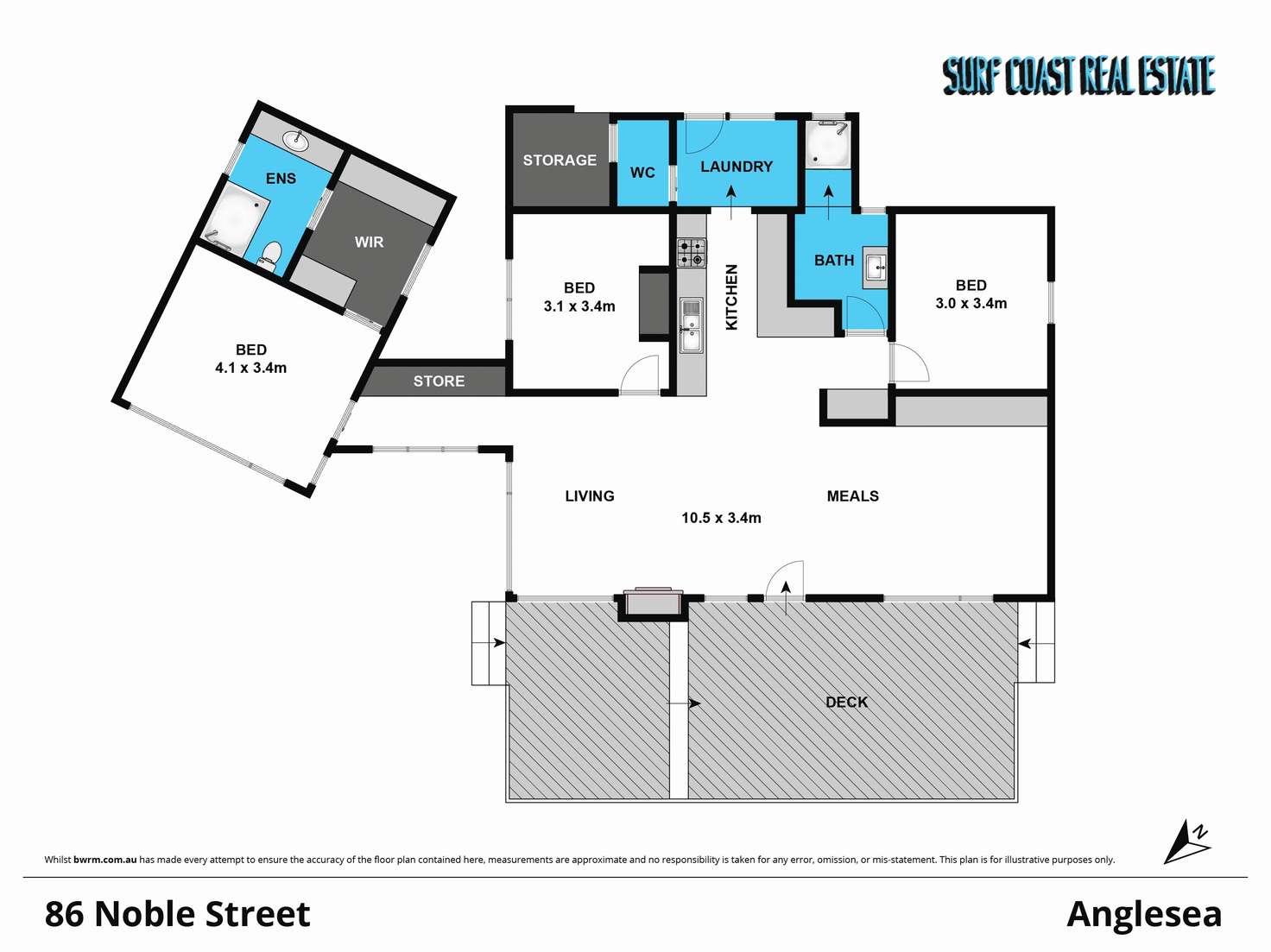 Floorplan of Homely house listing, 86 NOBLE Street, Anglesea VIC 3230
