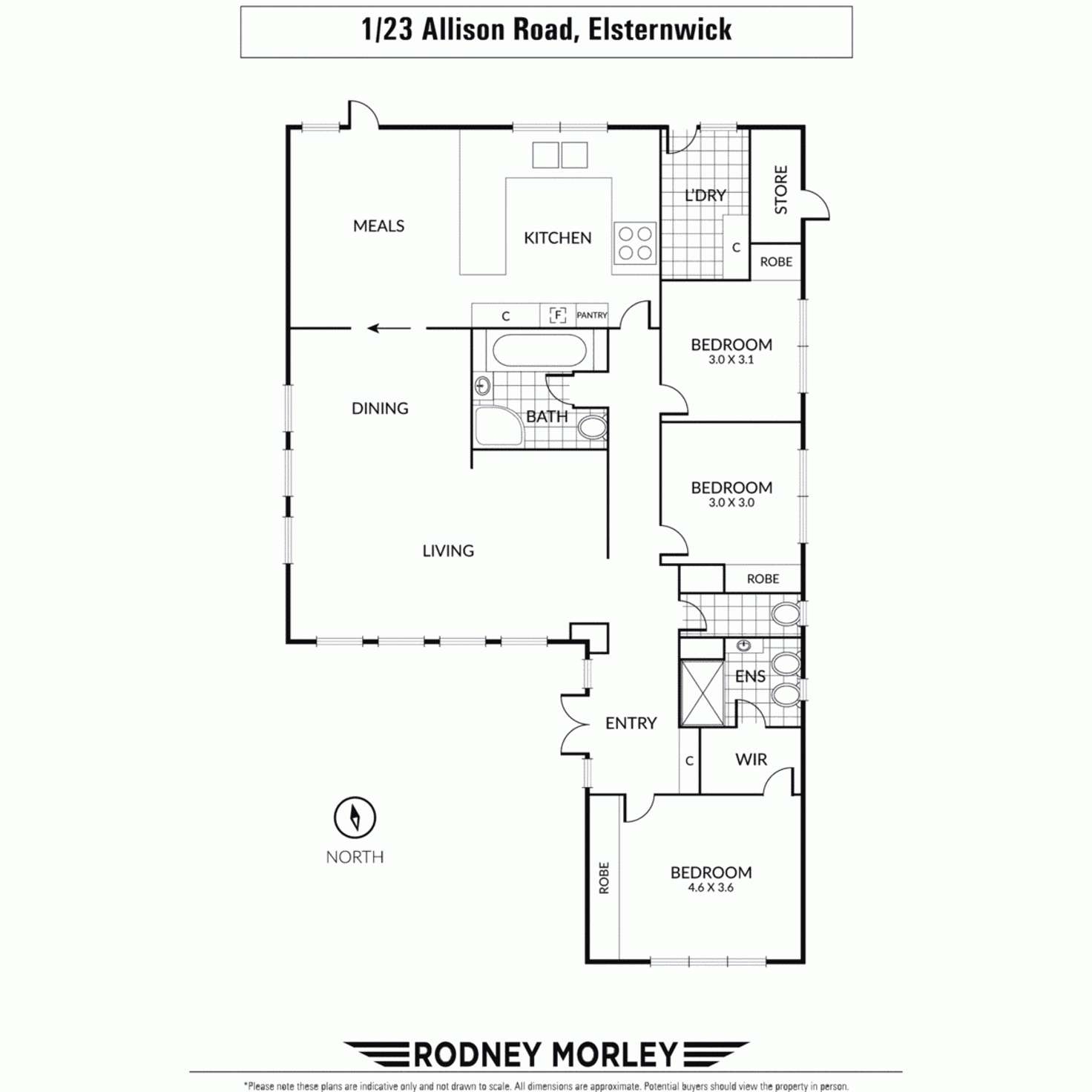 Floorplan of Homely townhouse listing, 1/23 Allison Road, Elsternwick VIC 3185