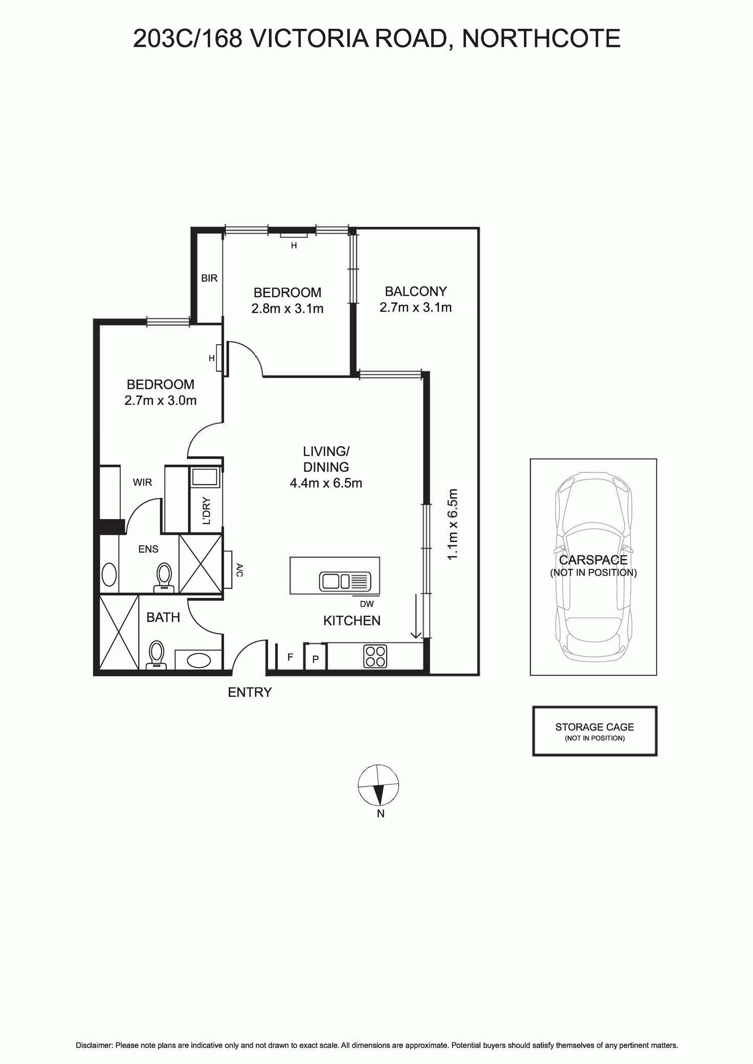 Floorplan of Homely apartment listing, 203C/168 Victoria Road, Northcote VIC 3070