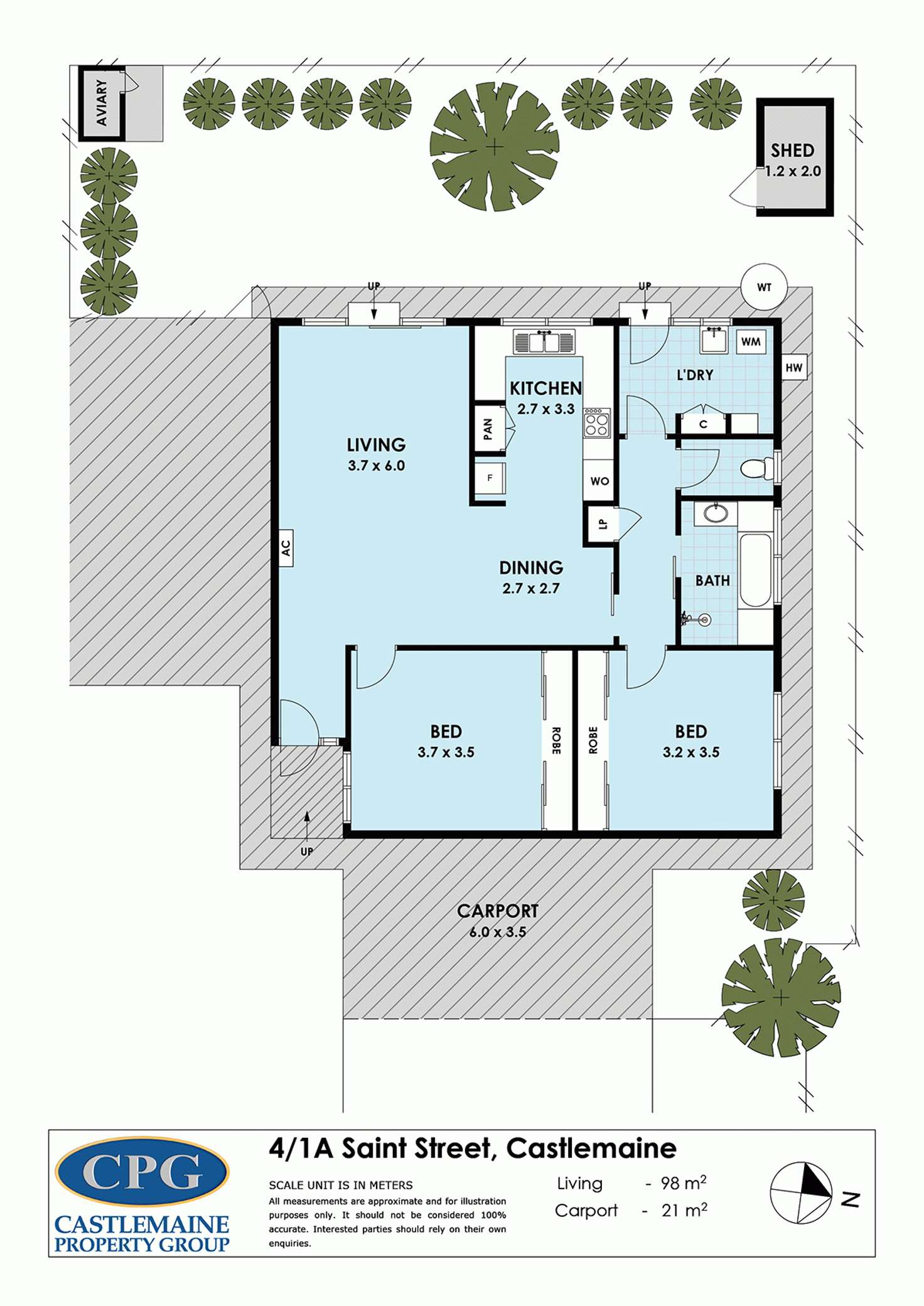 Floorplan of Homely unit listing, 4/1a Saint Street, Castlemaine VIC 3450