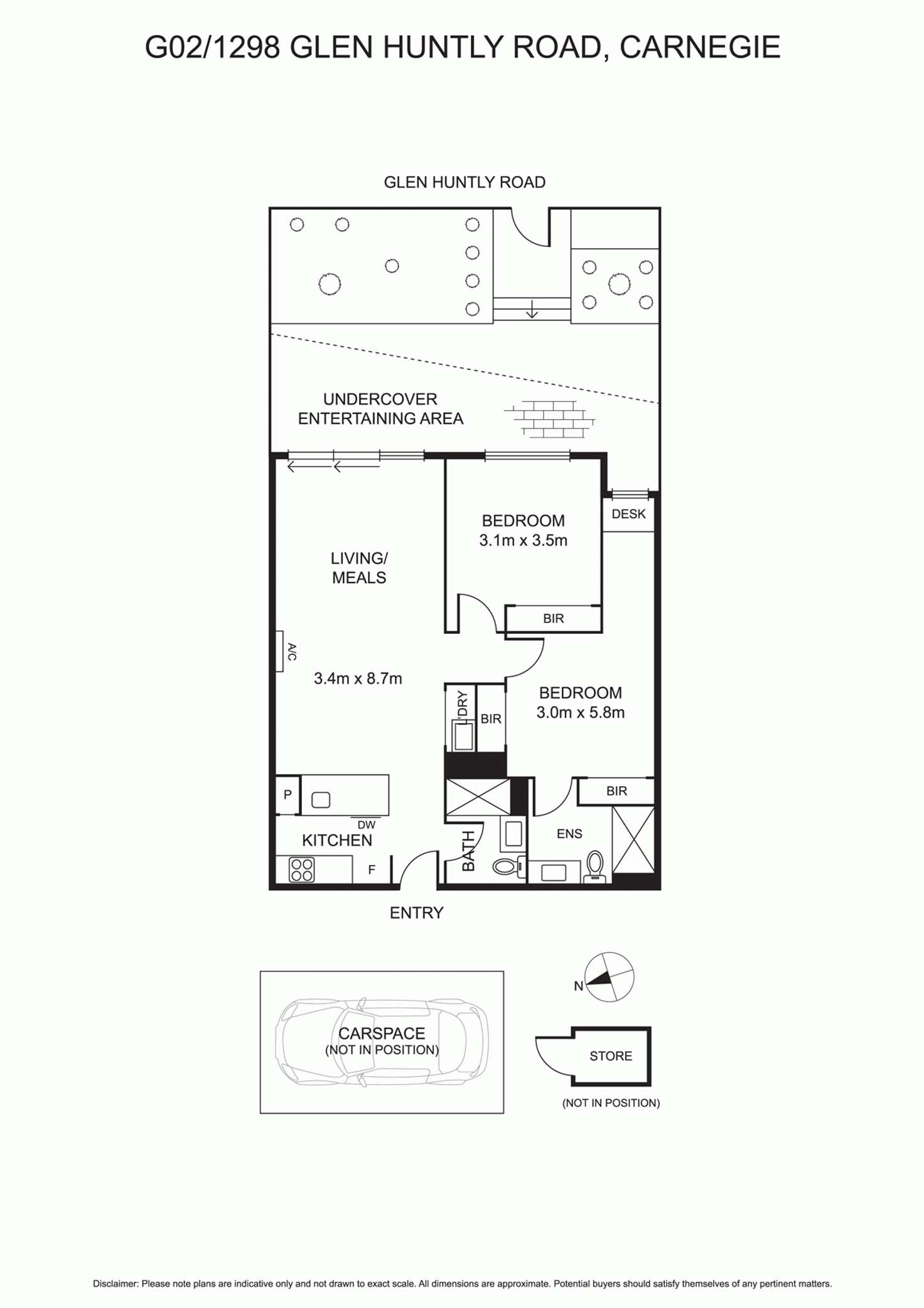 Floorplan of Homely apartment listing, G02/1298 Glen Huntly Road, Carnegie VIC 3163