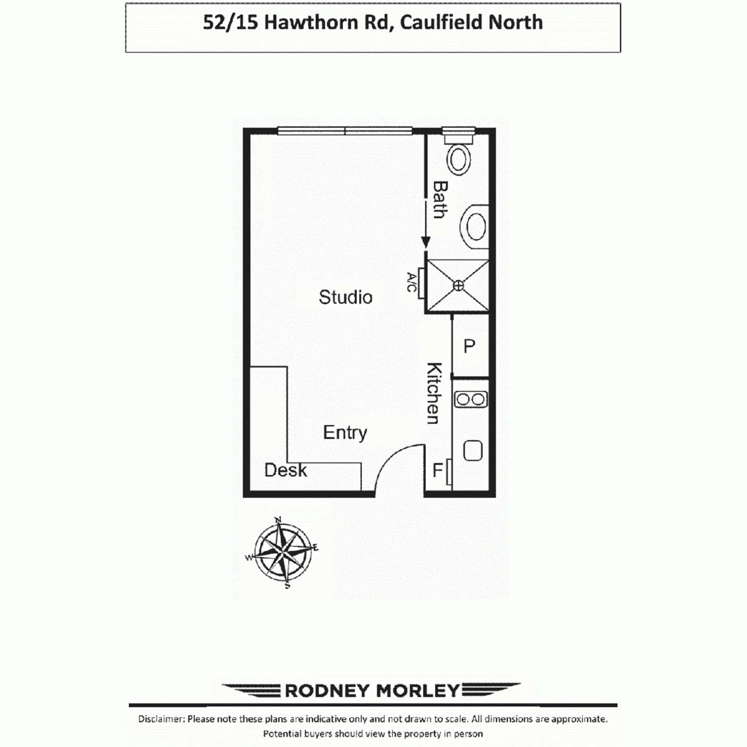 Floorplan of Homely studio listing, 52/15 Hawthorn  Road, Caulfield North VIC 3161