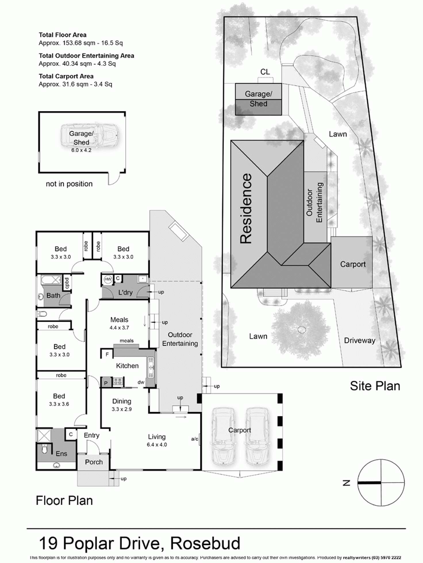 Floorplan of Homely house listing, 19 Poplar Drive, Rosebud VIC 3939