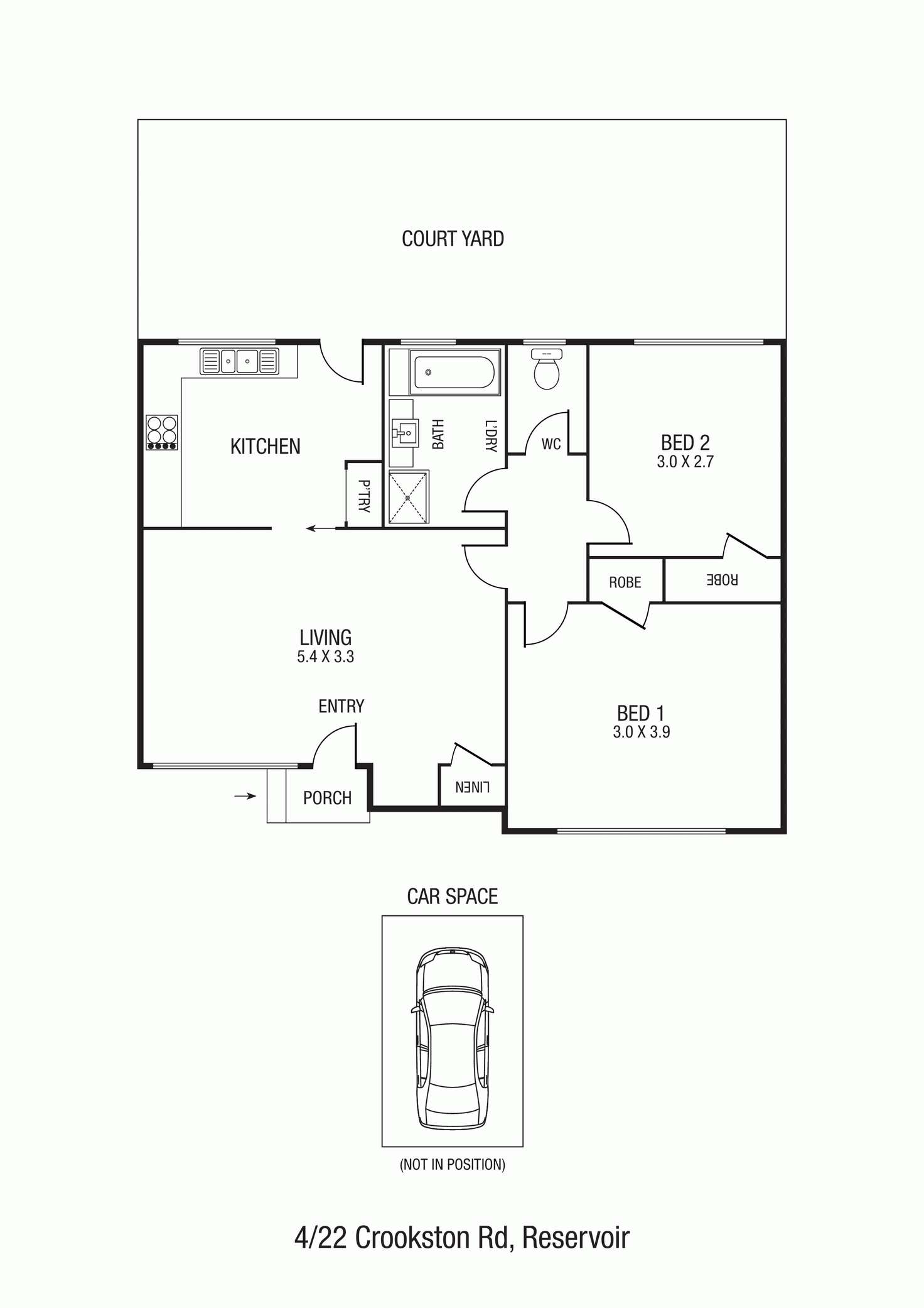 Floorplan of Homely unit listing, 4/22 Crookston Road, Reservoir VIC 3073