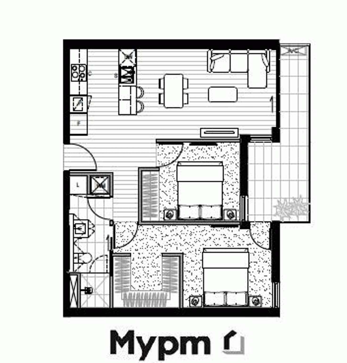 Floorplan of Homely apartment listing, 105 (B132)/24 Barkly Street, Brunswick East VIC 3057