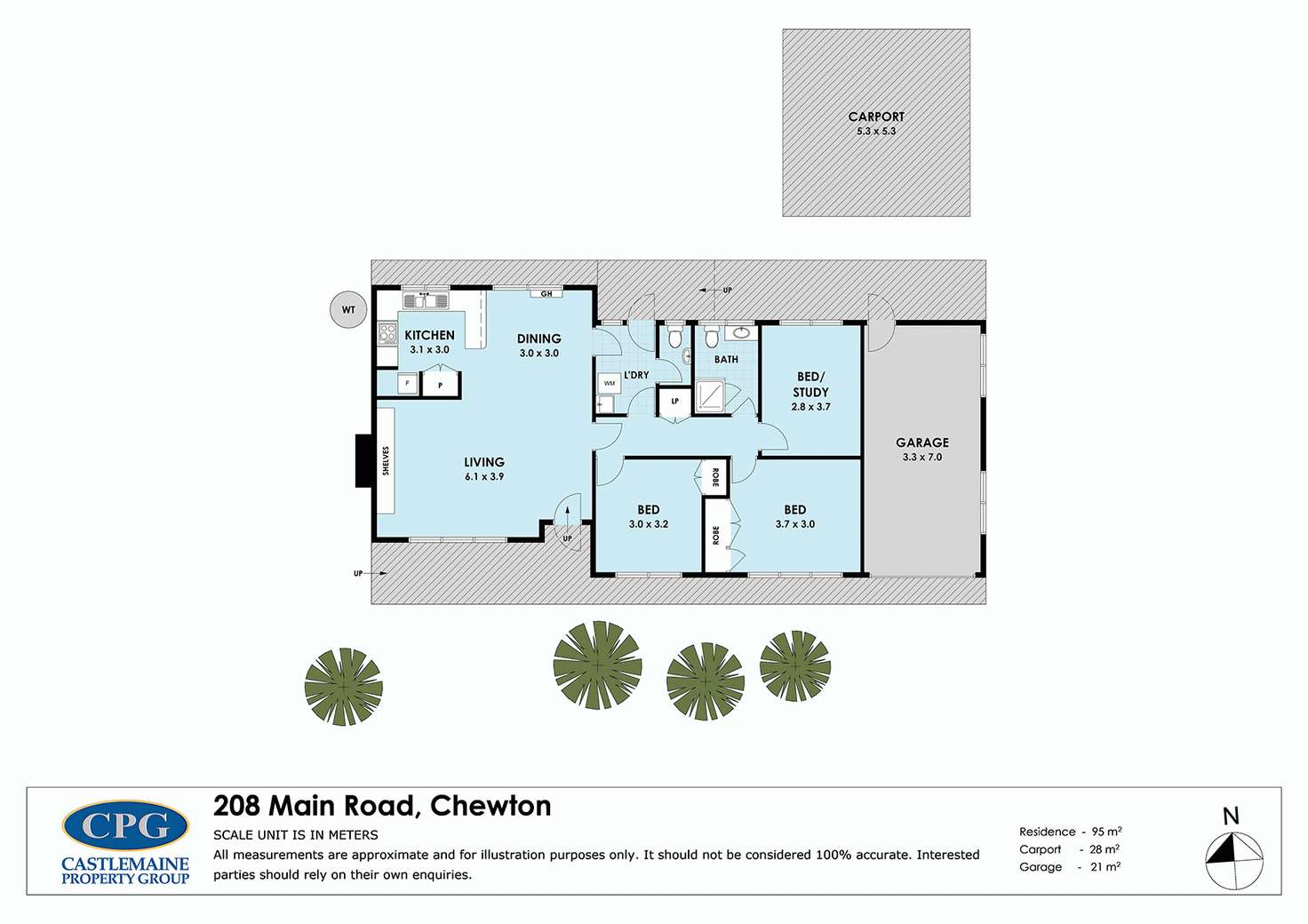 Floorplan of Homely house listing, 208 Main Road, Chewton VIC 3451