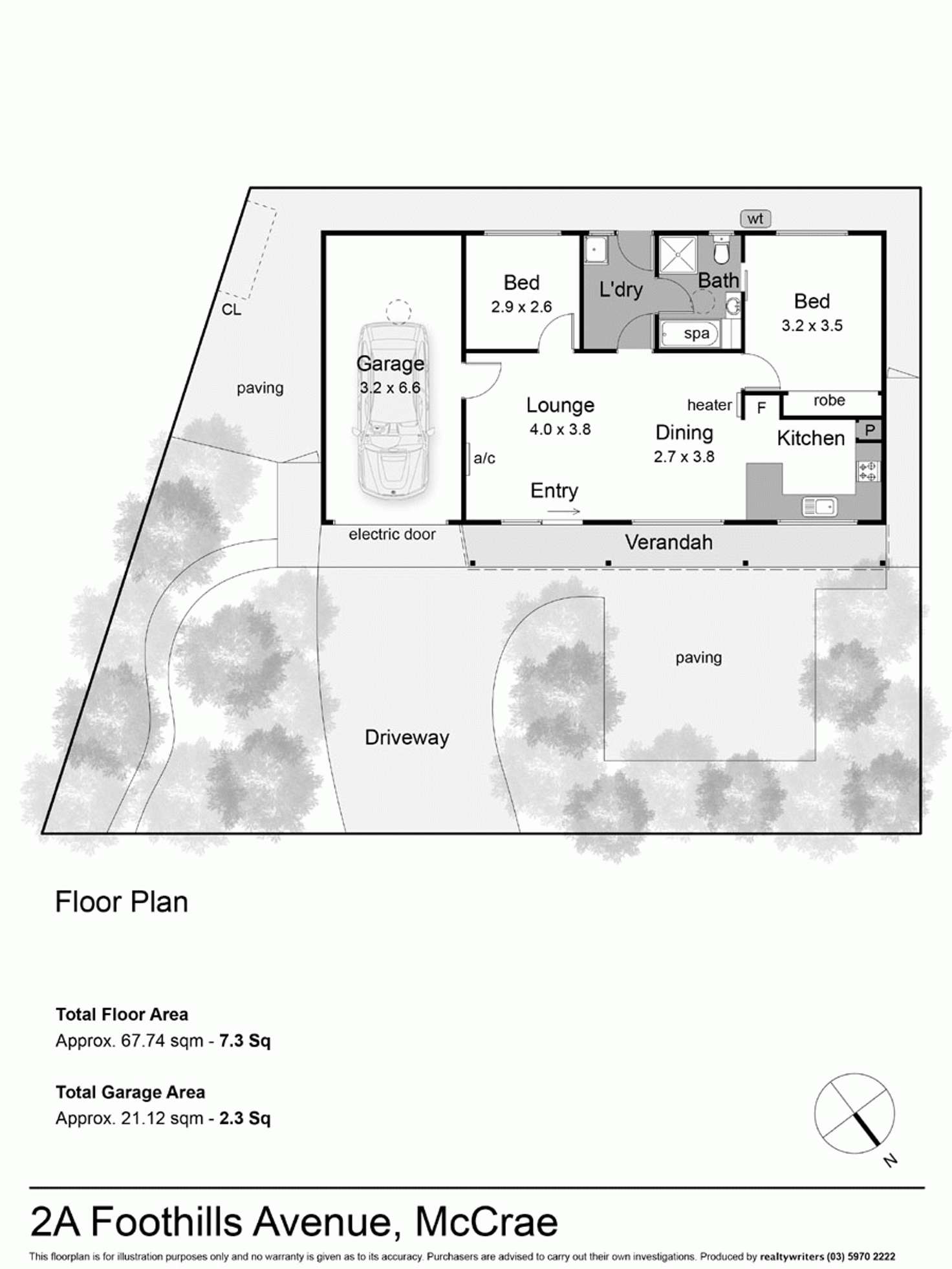 Floorplan of Homely unit listing, 2A Foothills Avenue, Mccrae VIC 3938
