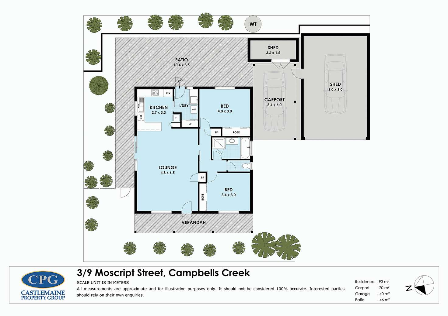 Floorplan of Homely unit listing, 3/9 Moscript Street, Campbells Creek VIC 3451