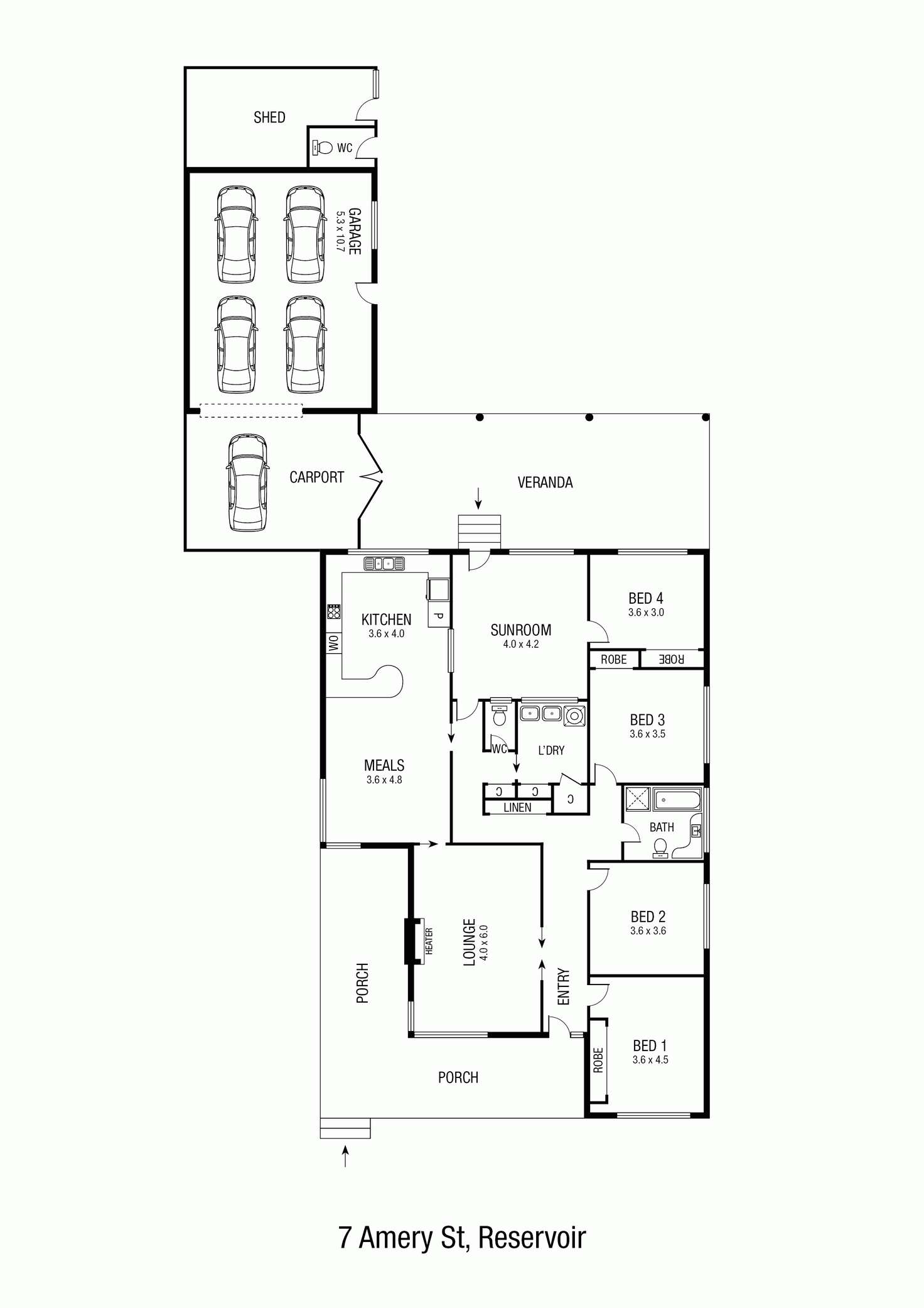 Floorplan of Homely house listing, 7 Amery Street, Reservoir VIC 3073