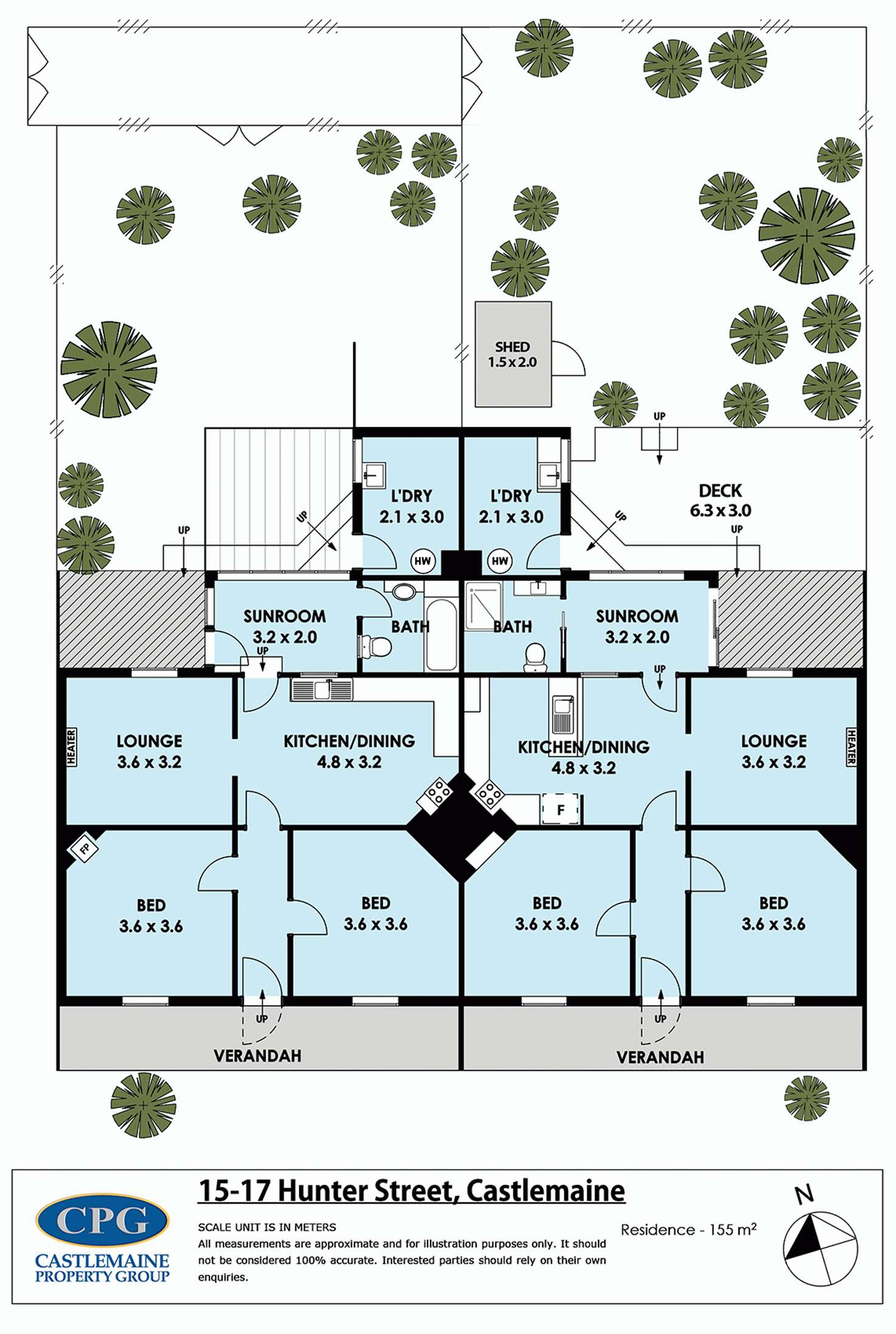 Floorplan of Homely house listing, 15-17 Hunter Street, Castlemaine VIC 3450