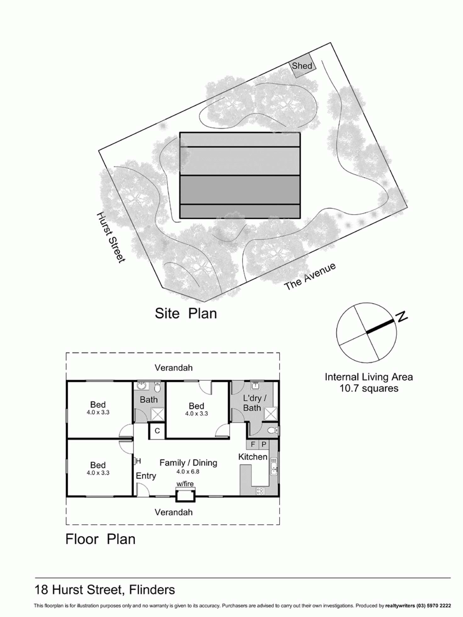 Floorplan of Homely house listing, 18 Hurst Street, Flinders VIC 3929